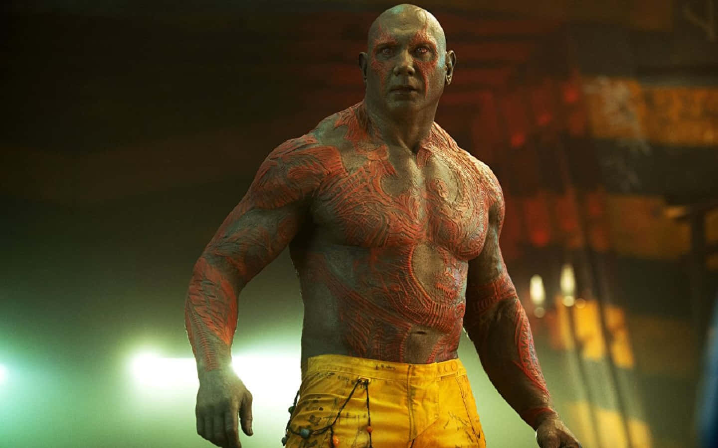 Drax, 1440 x 900, red tribal tattoos, HD Desktop Wallpaper