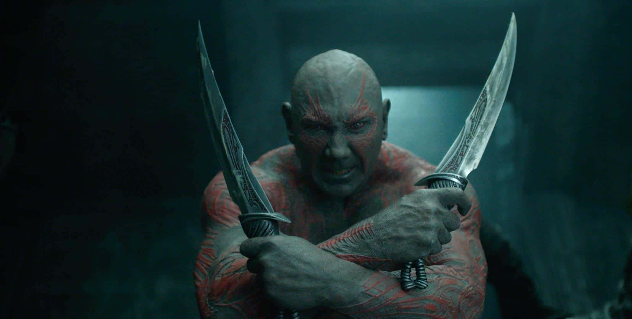 Drax, bald, red-skinned, Full HD Desktop Wallpaper