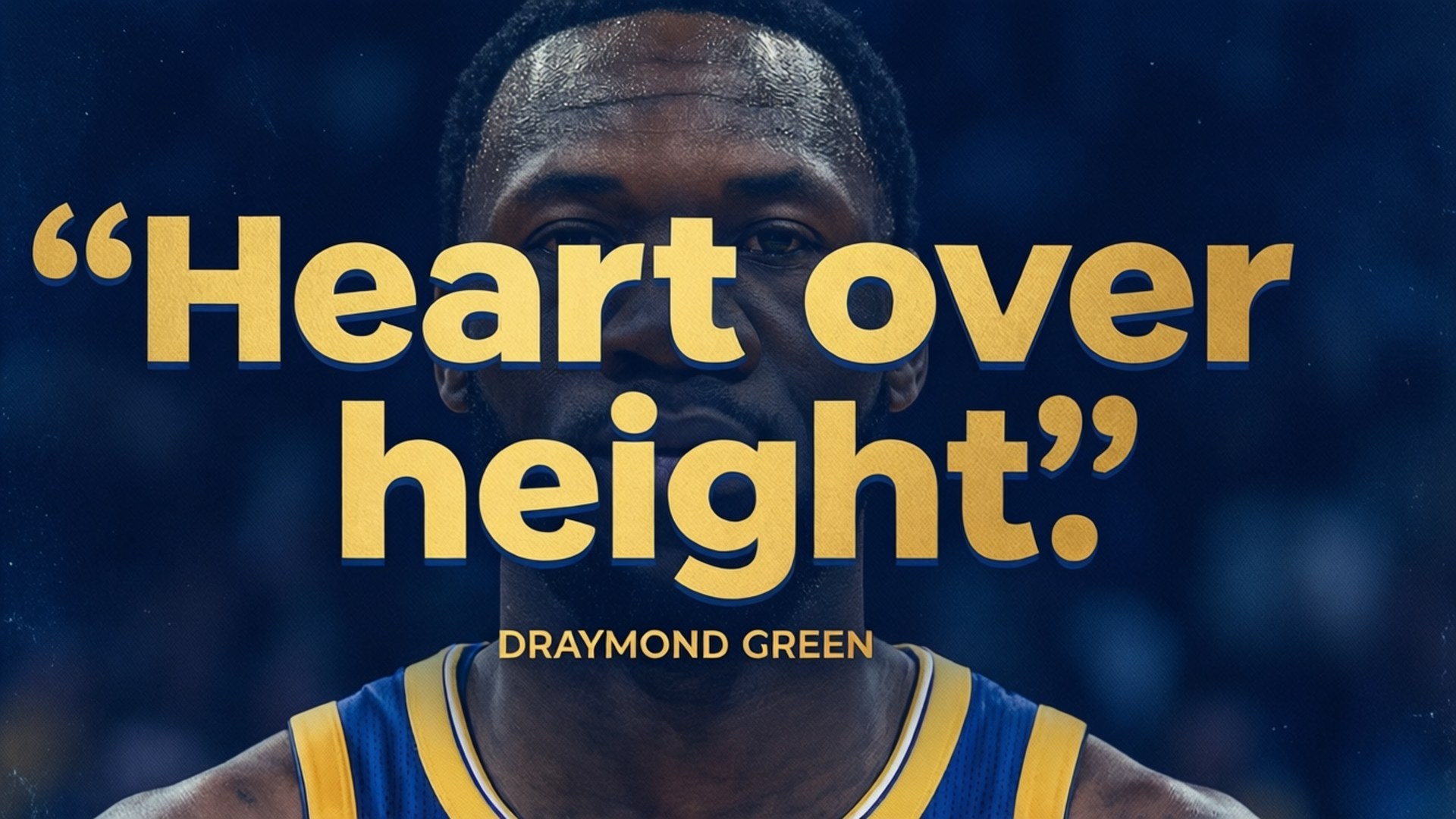 Draymond Green, blue and yellow jersey, heart over height, Full HD Desktop Wallpaper