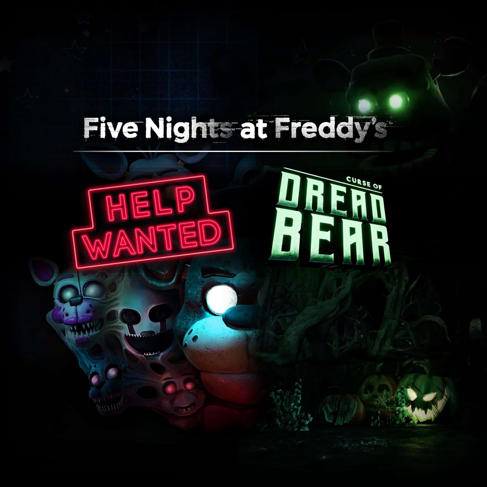 Dreadbear, neon signs, animatronic characters, Full HD Desktop Wallpaper