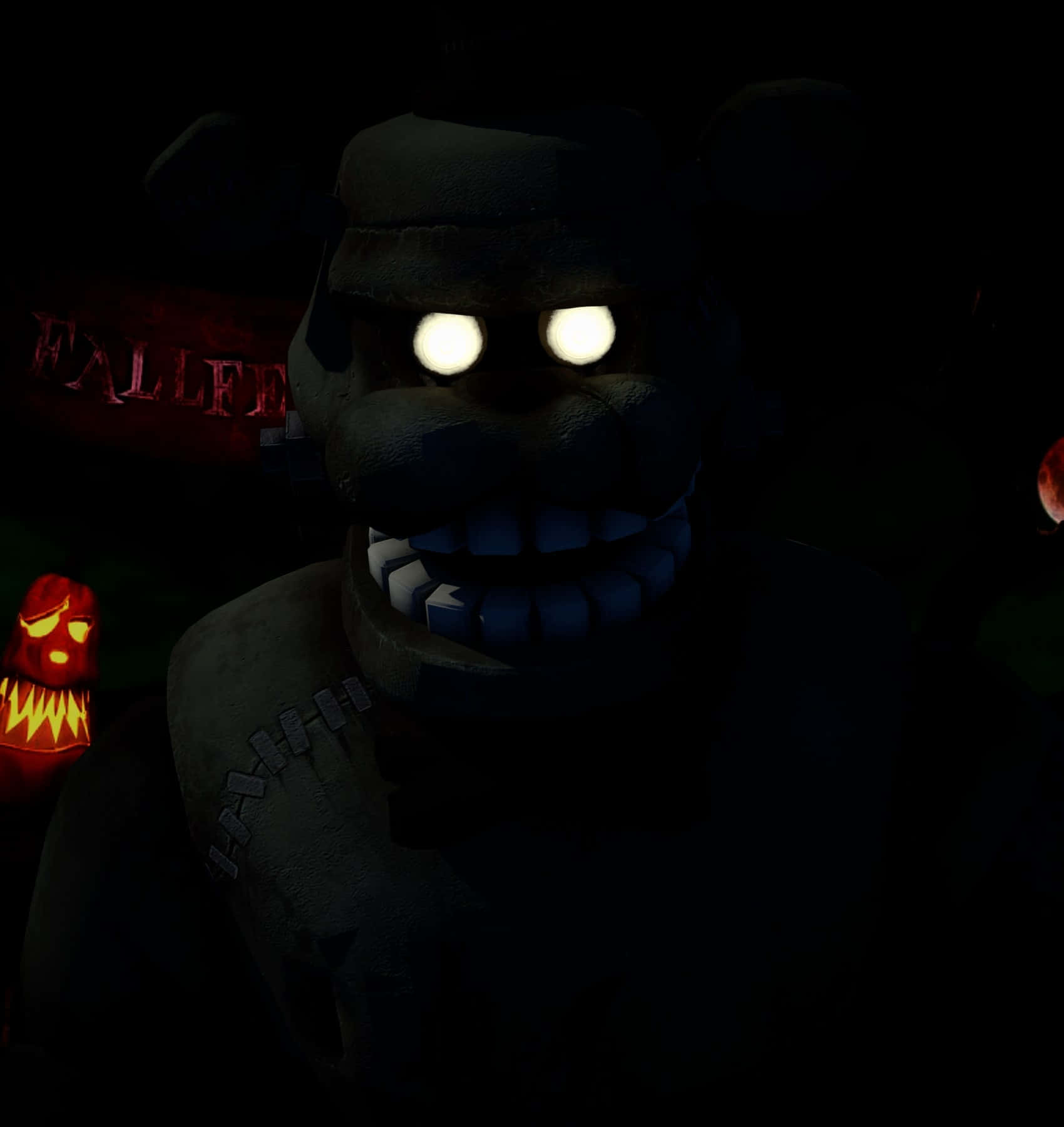 Dreadbear, glowing eyes, stitched mouth, HD Phone Wallpaper