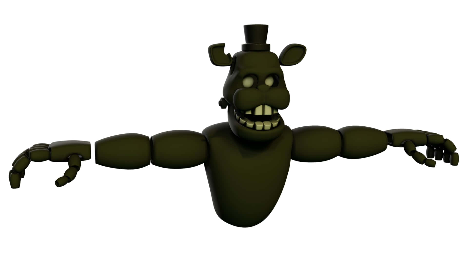 Dreadbear, green animatronic bear, top hat, Full HD Desktop Wallpaper