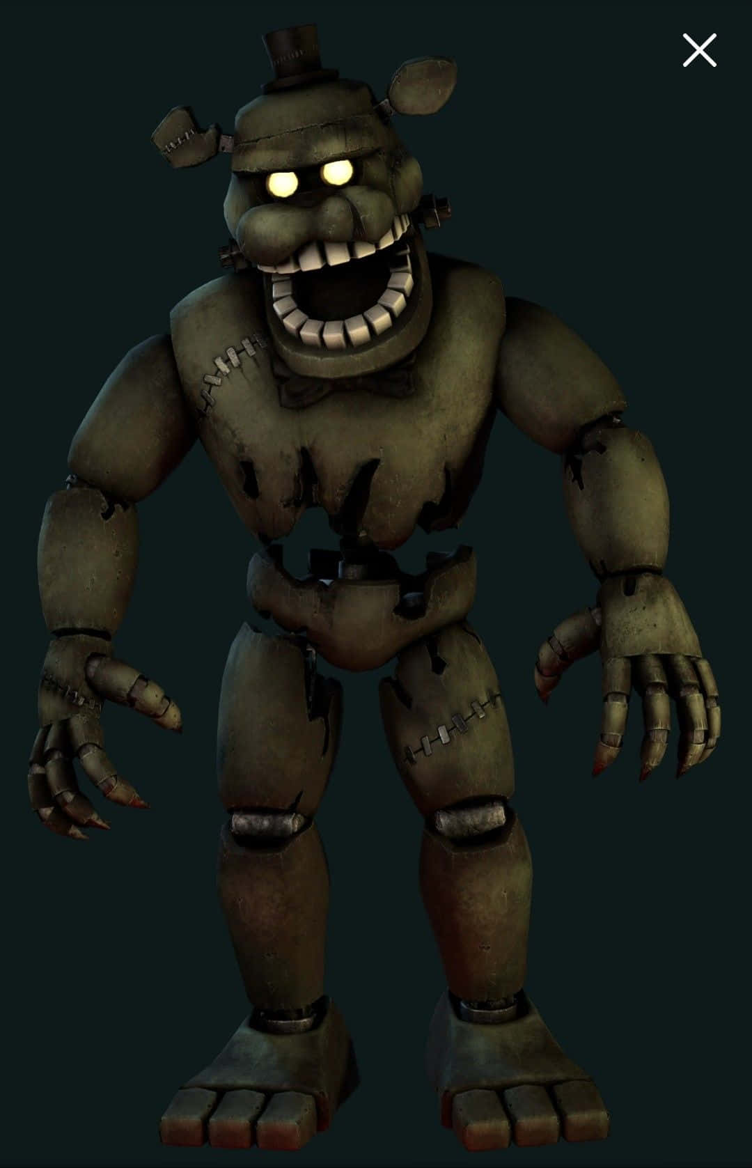 Dreadbear, rusty animatronic bear, glowing eyes, HD Phone Wallpaper