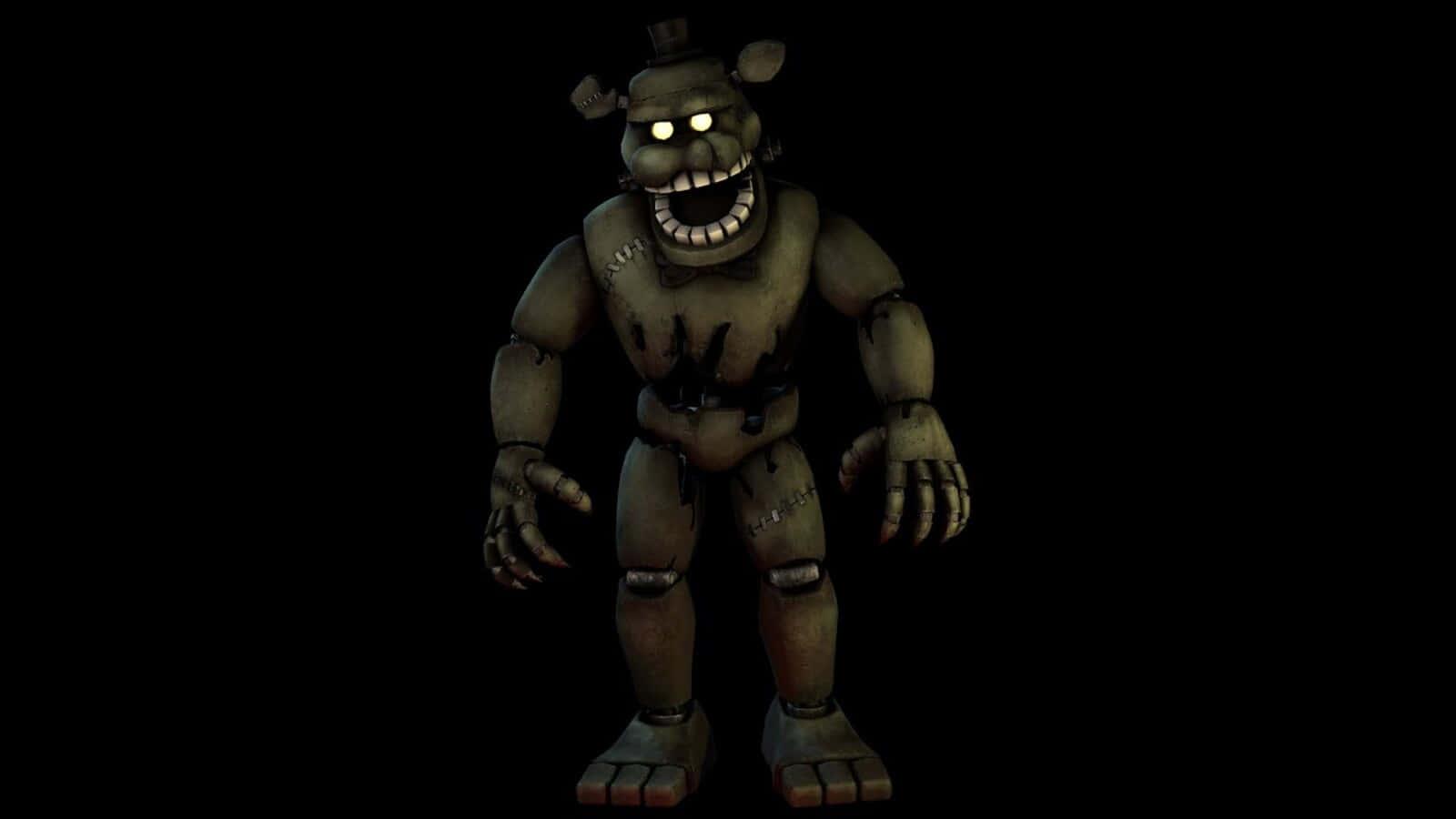Dreadbear, glowing eyes, stitched mouth, HD Desktop Wallpaper