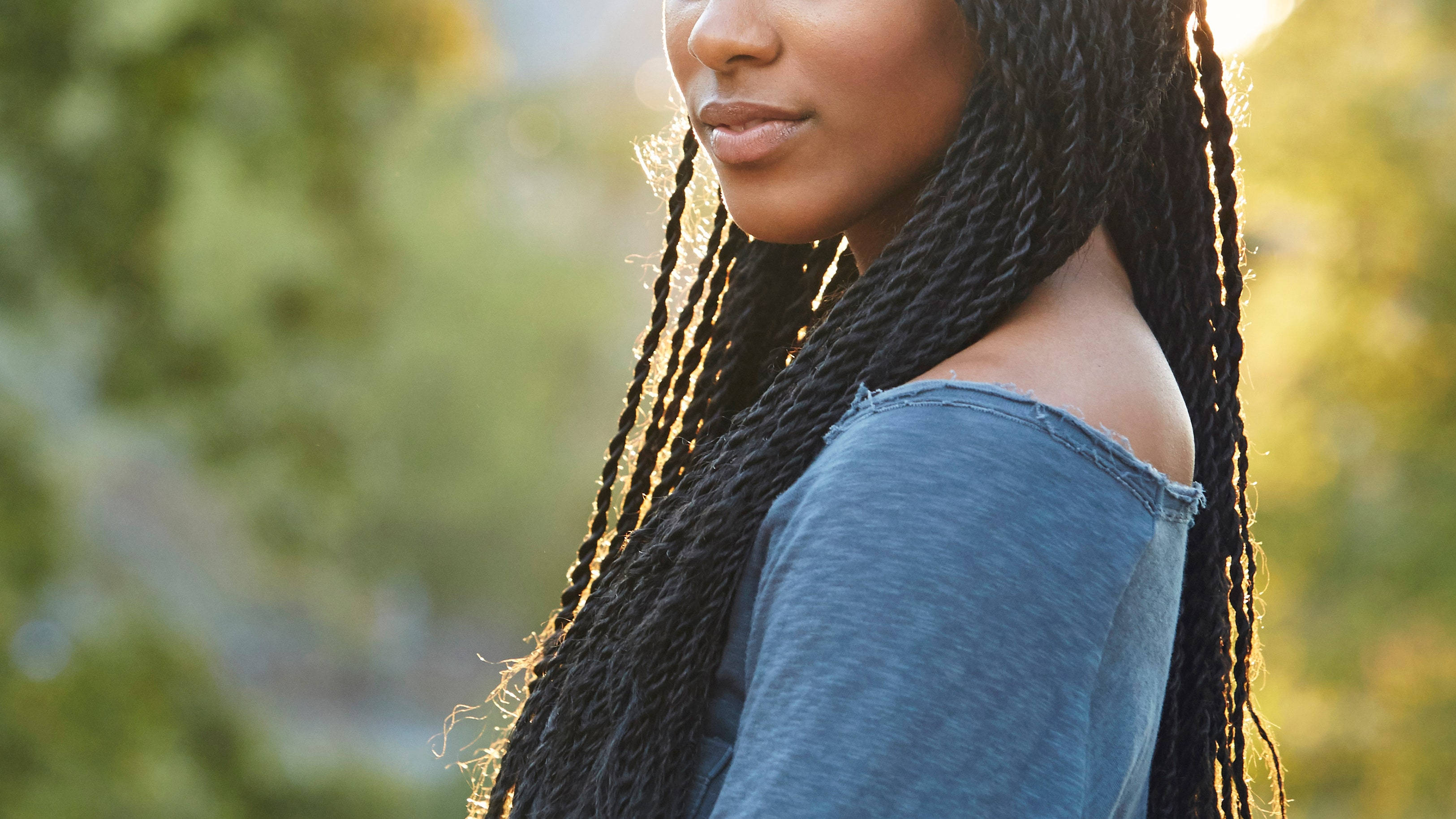 Dreadlocks, half face, golden sunlight, 2K Desktop Wallpaper
