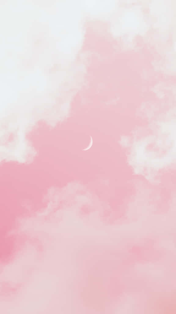Dream Aesthetic, pink sky, crescent moon, SD Phone Wallpaper