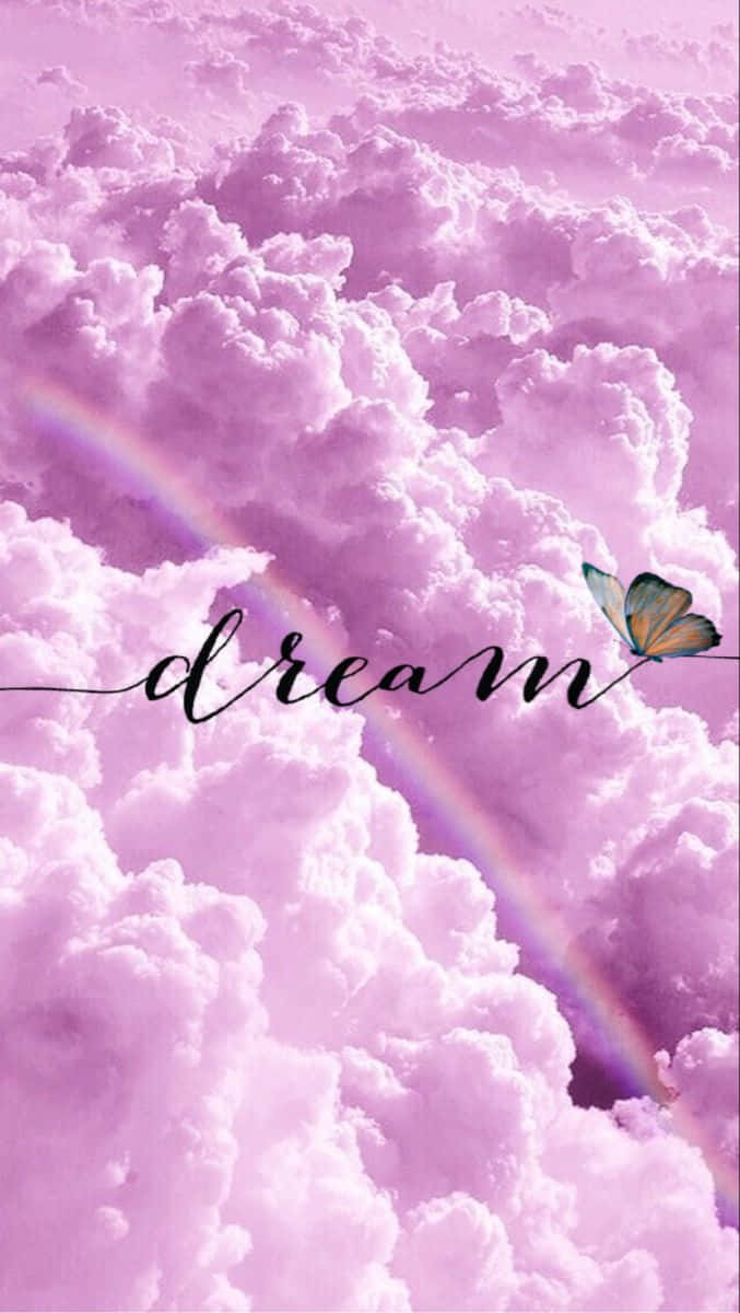 dreamy purple sky, fluffy clouds, soft rainbow, SD Phone Wallpaper