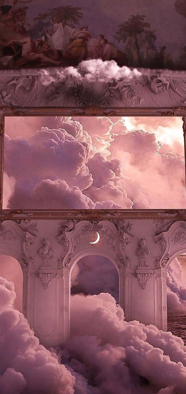 Dream Aesthetic, surreal pink-hued sky, fluffy clouds, HD Phone Wallpaper