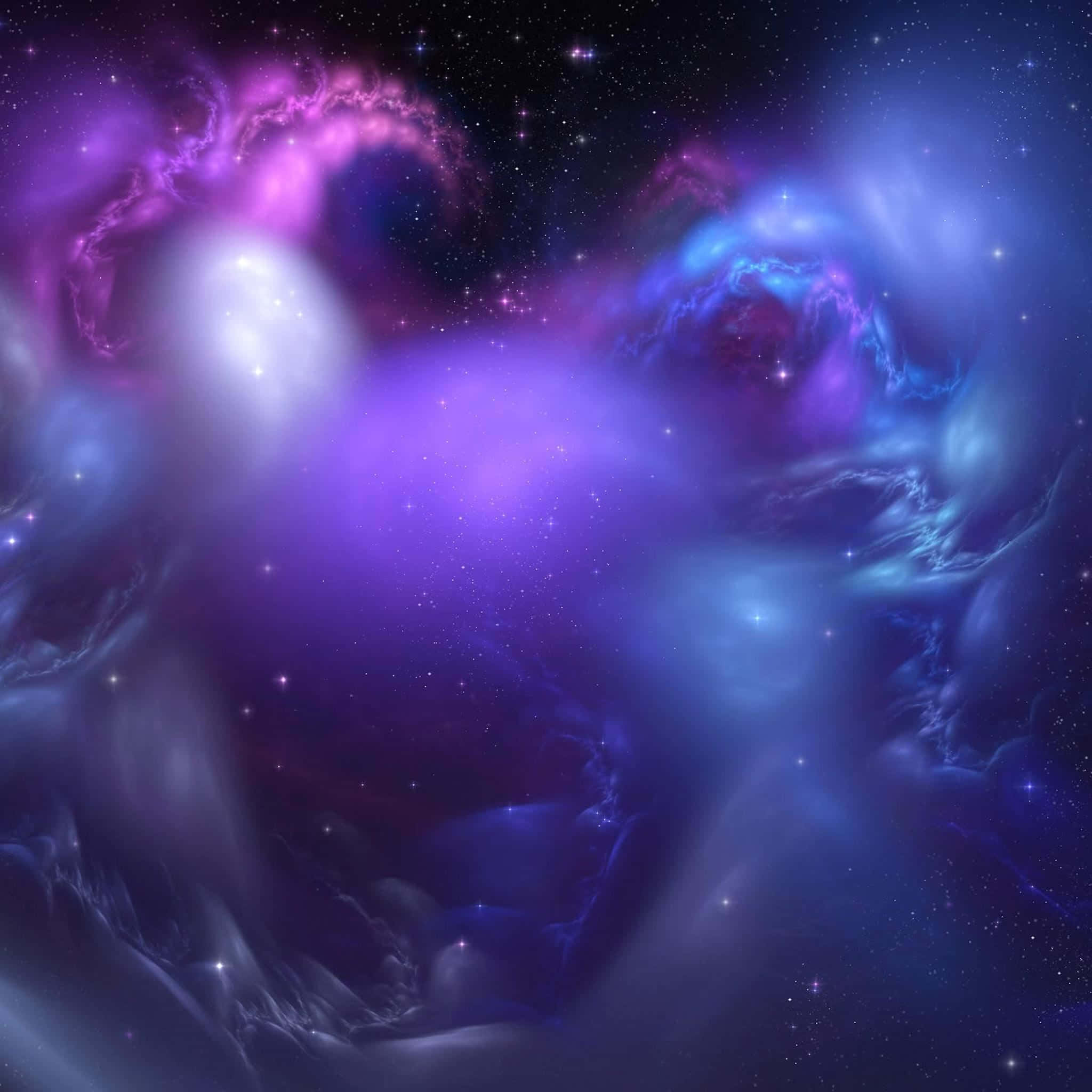cosmic nebula, electric purple, blue, Full HD Desktop Wallpaper