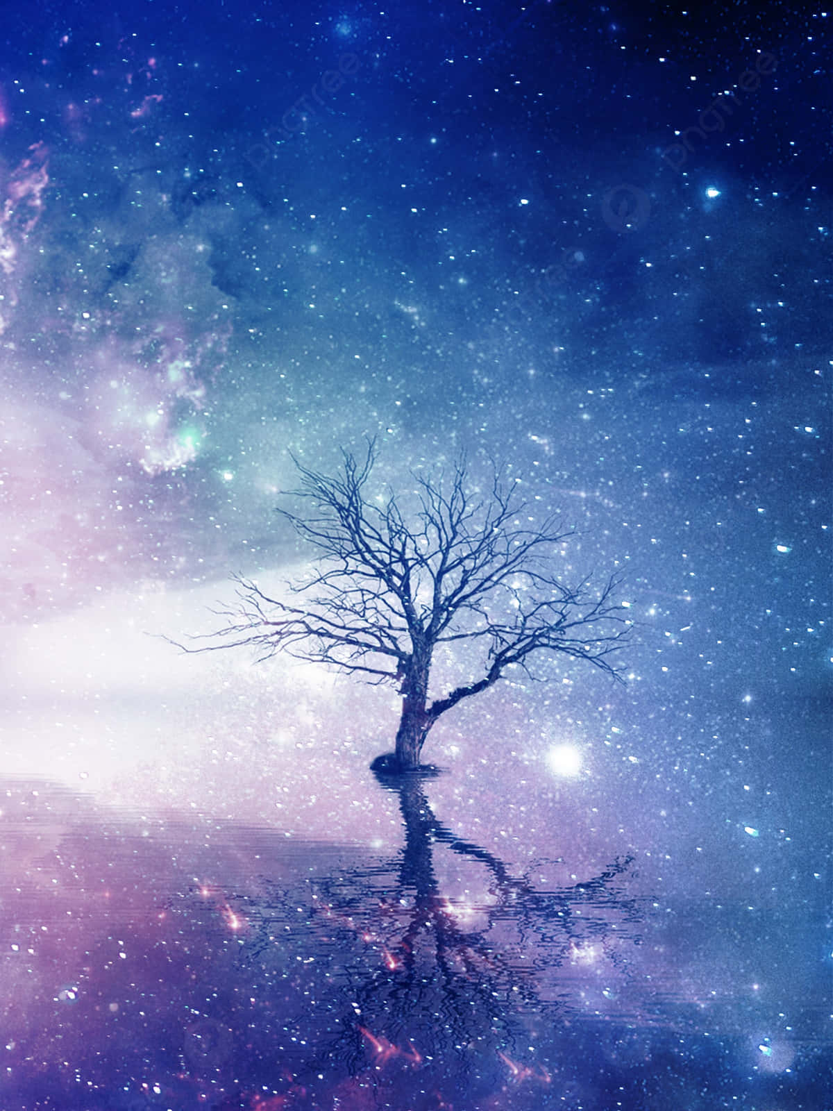 Dream Aesthetic, cosmic waters, starry nebula sky, HD Phone Wallpaper