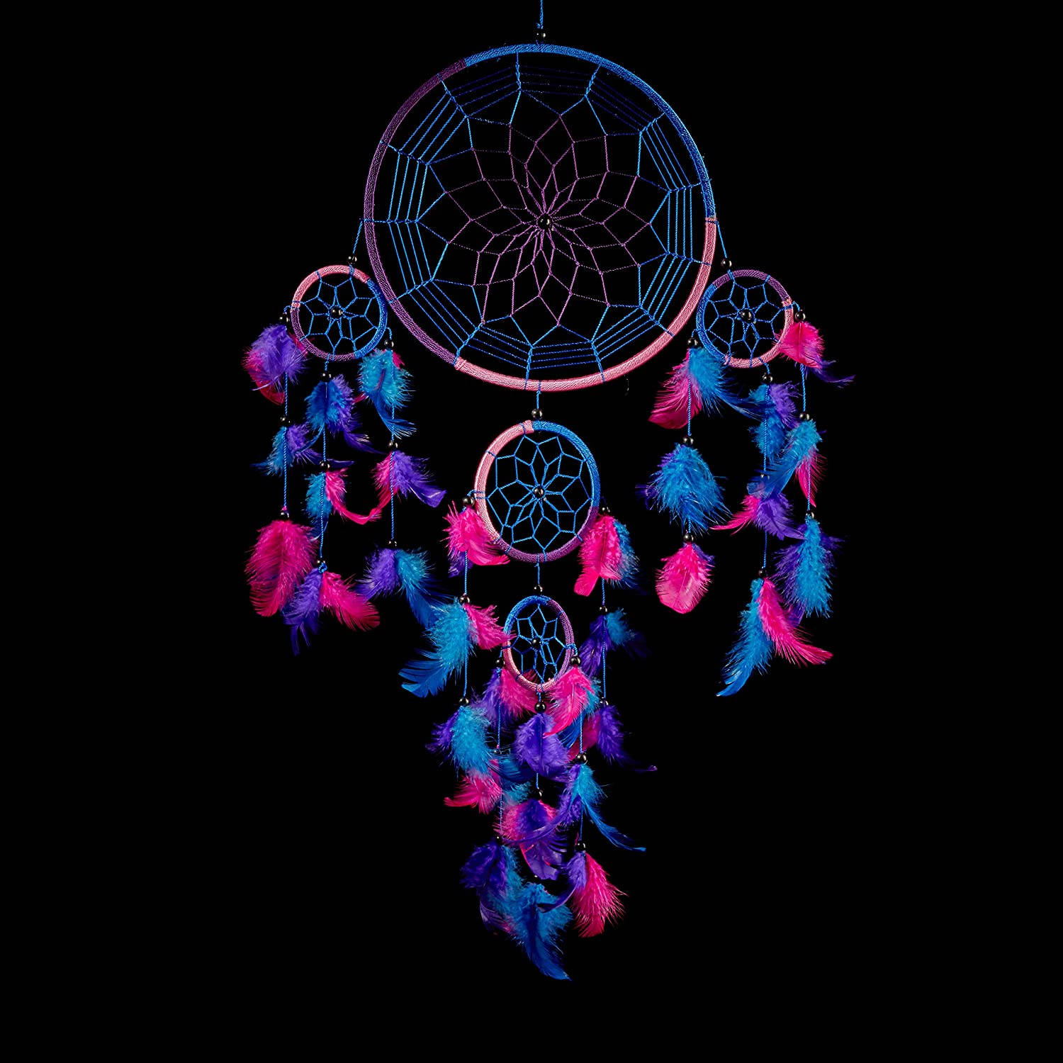 Dream Catcher, neon blue, pink, HD Desktop Wallpaper