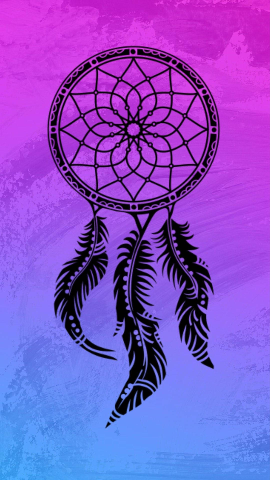 gradient dream catcher, black dreamcatcher, intricate web, Full HD Phone Wallpaper