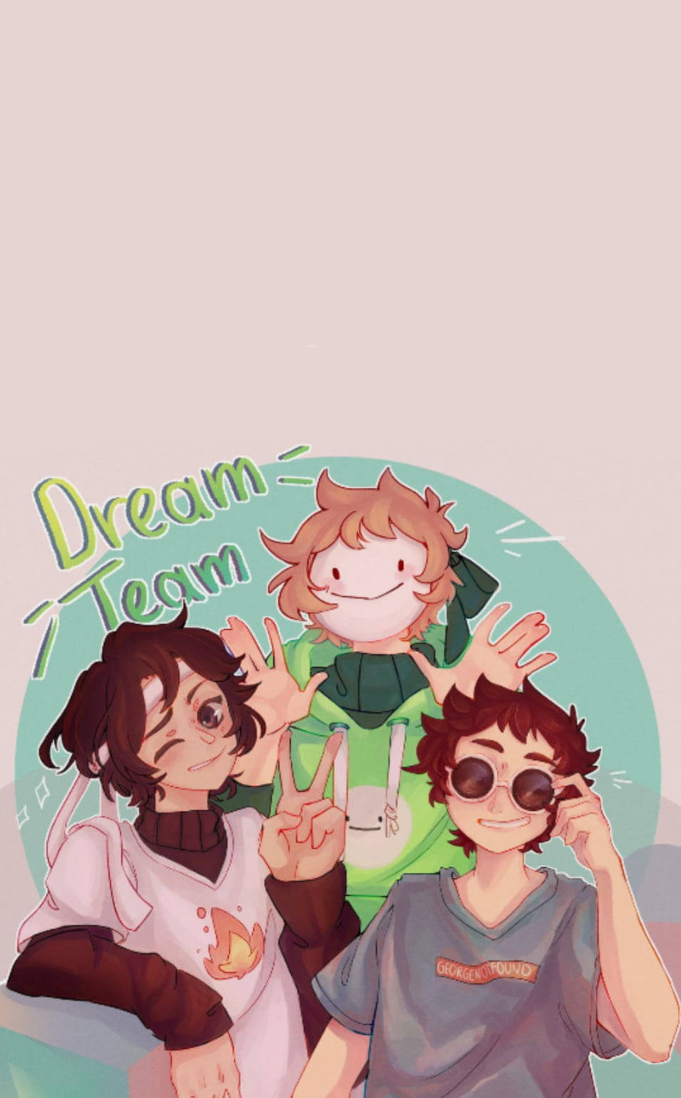 Dream Team, anime characters, peace signs, HD Phone Wallpaper