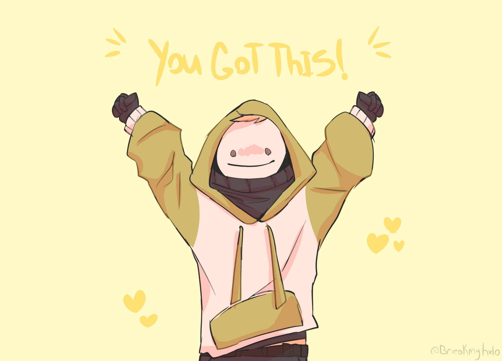 Dream Minecraft, You Got This!, floating hearts, Full HD Desktop Wallpaper