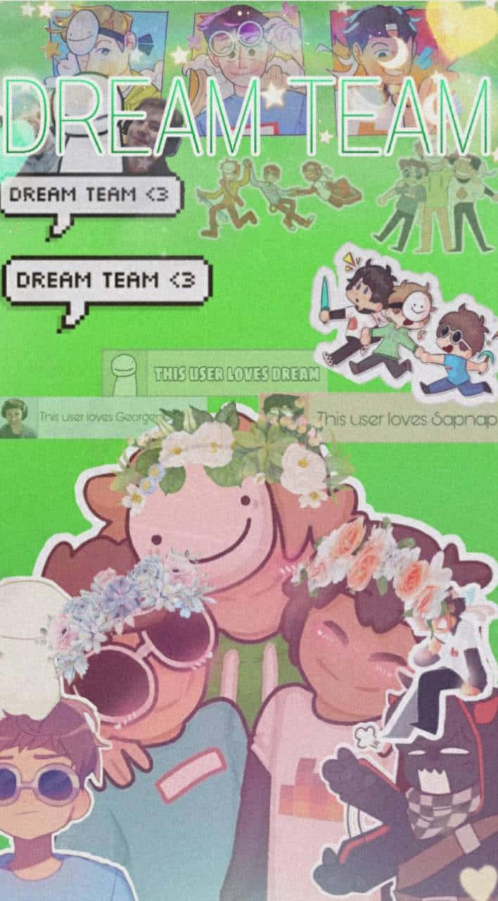 The Dream Team, Minecraft, anime-style characters, HD Phone Wallpaper