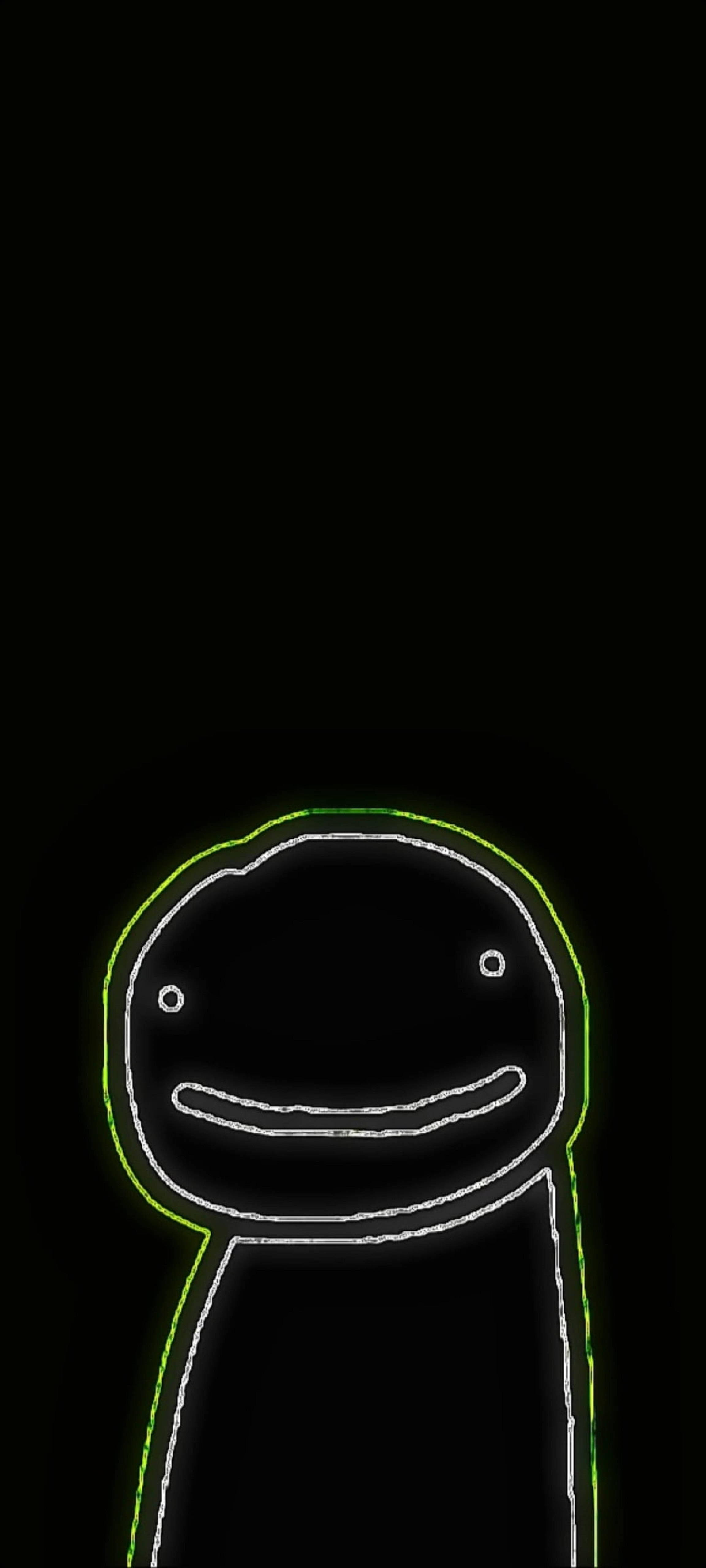 Dream SMP, glow dark avatar, green neon, 5K Phone Wallpaper