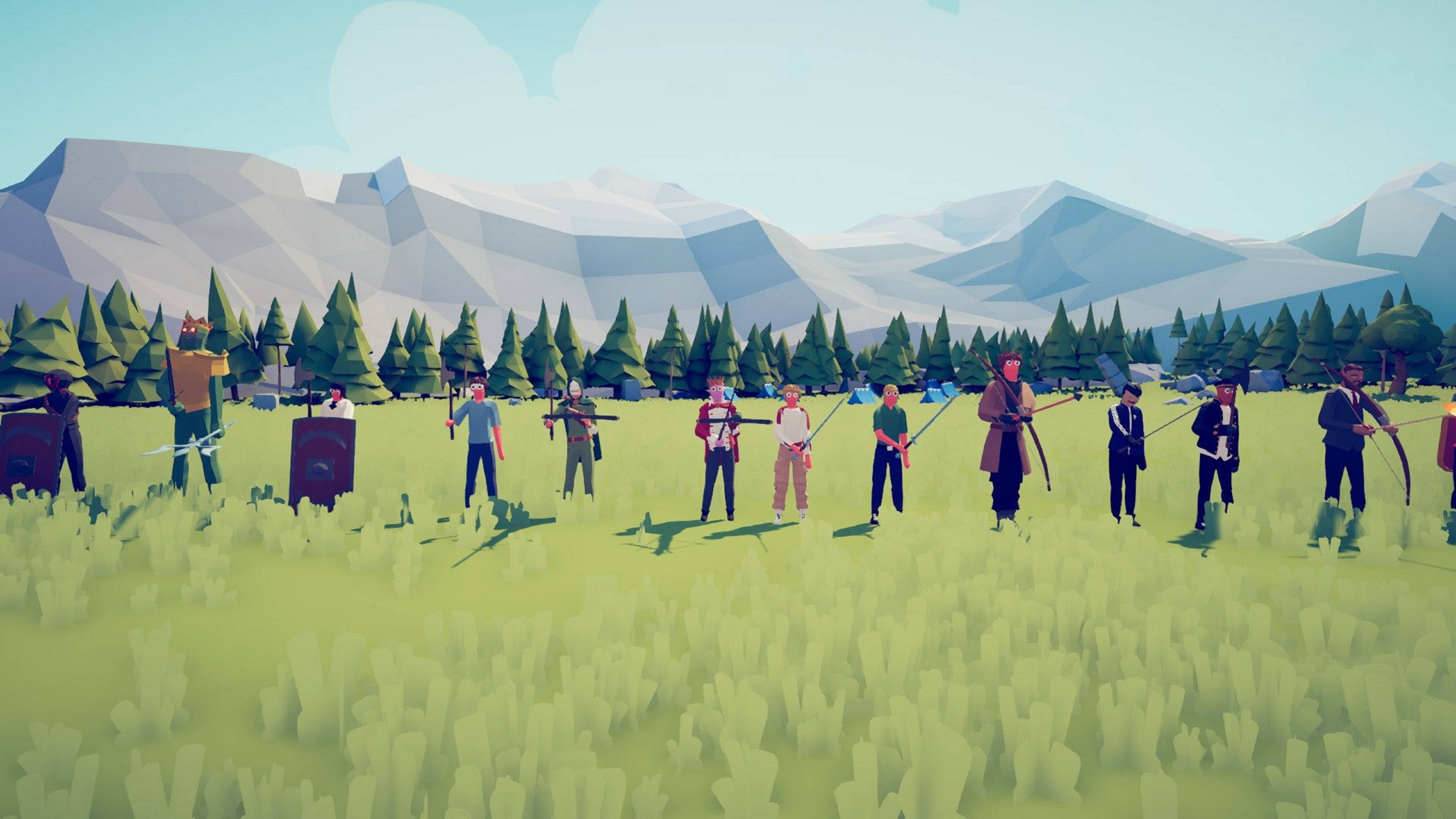 Dream SMP, archers, low-poly stylized warriors, 4K Desktop Wallpaper