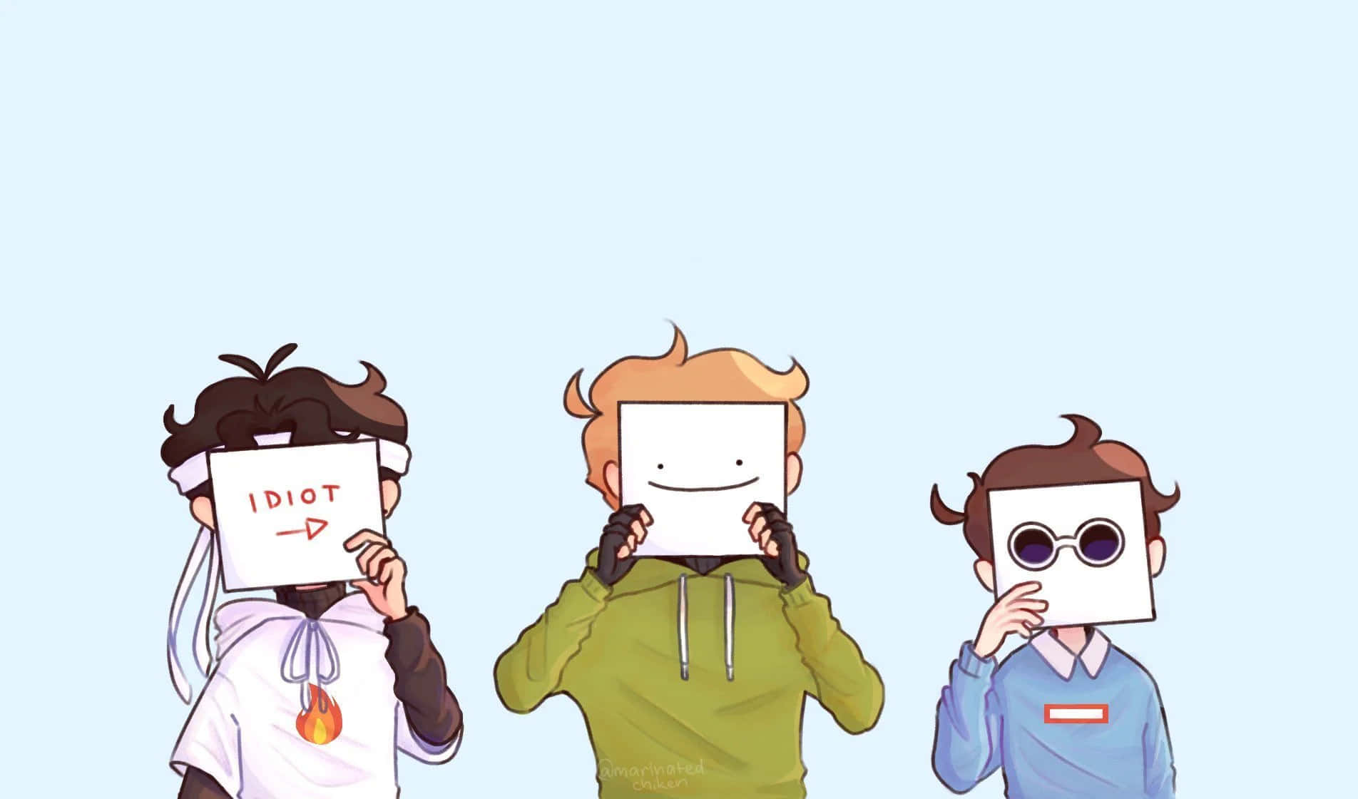 The Dream Team, cardboard, paper masks, HD Desktop Wallpaper