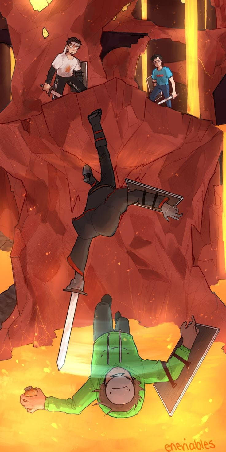 Dream YouTube, glowing red canyon wall, fiery orange air, HD Phone Wallpaper
