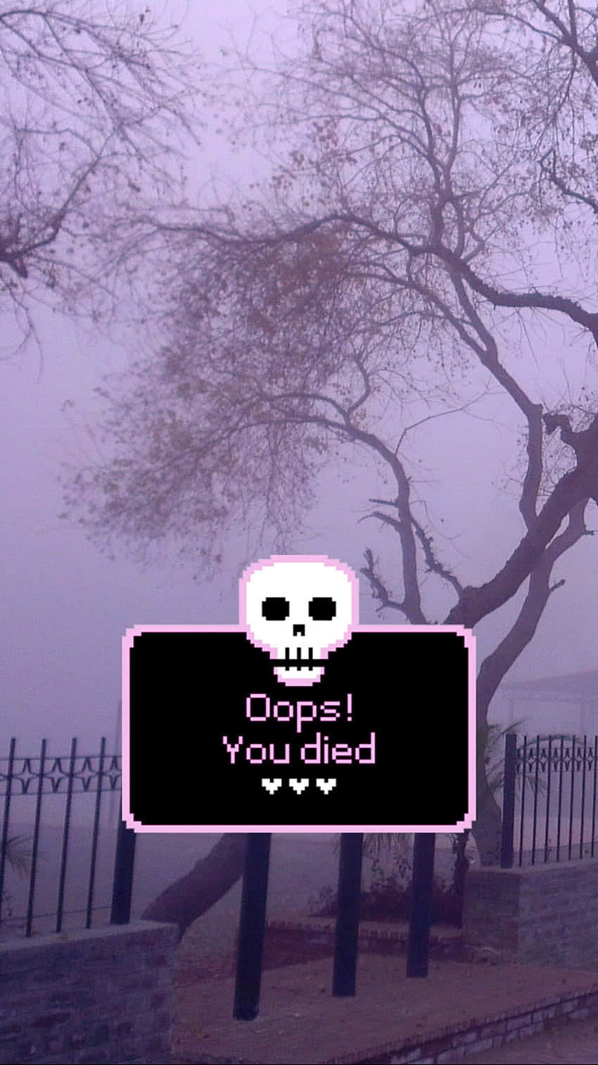 Dreamcore, pixelated skull sign, Oops! You died, HD Phone Wallpaper