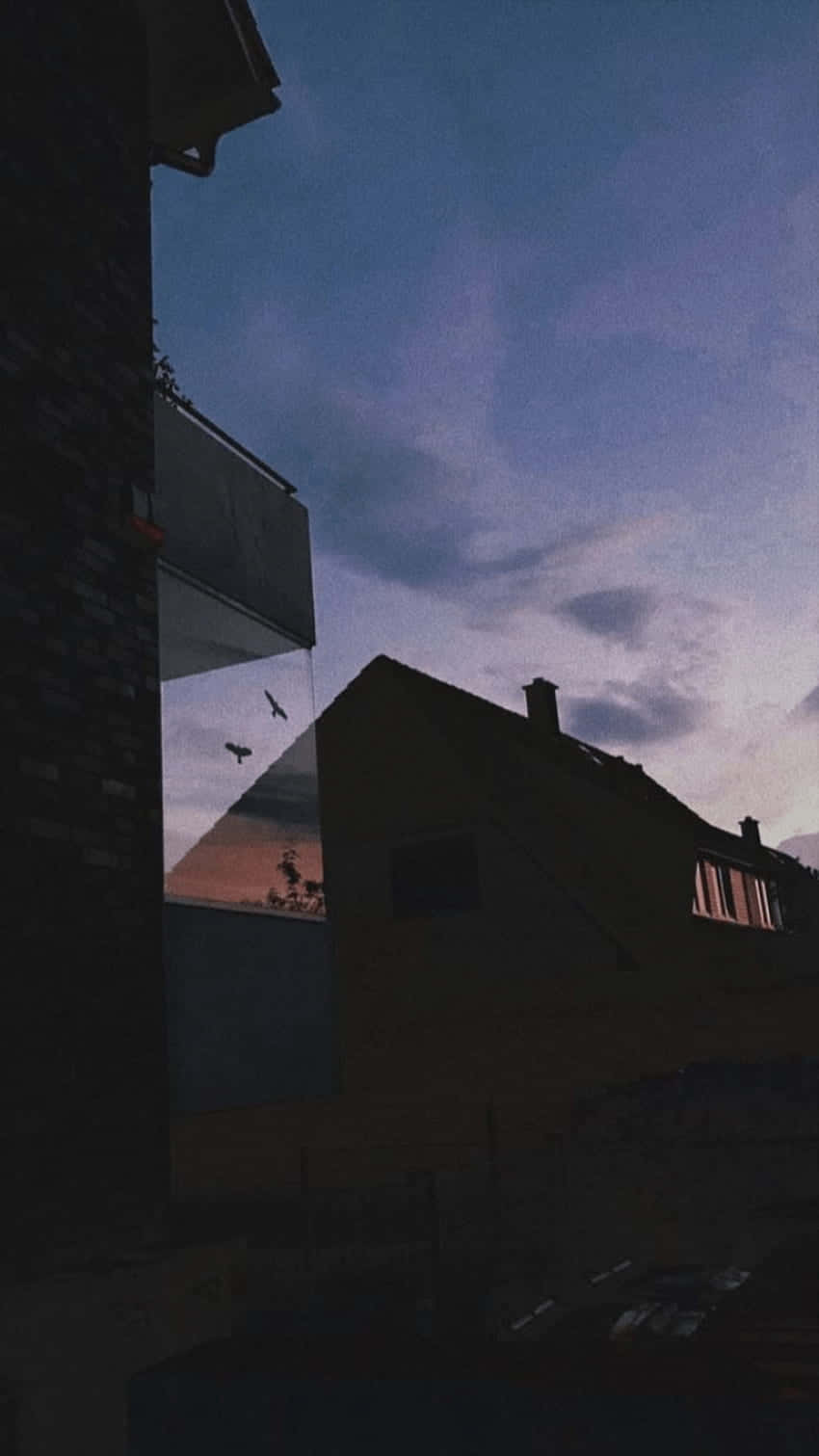 Dreamcore, twilight, urban rooftops, HD Phone Wallpaper