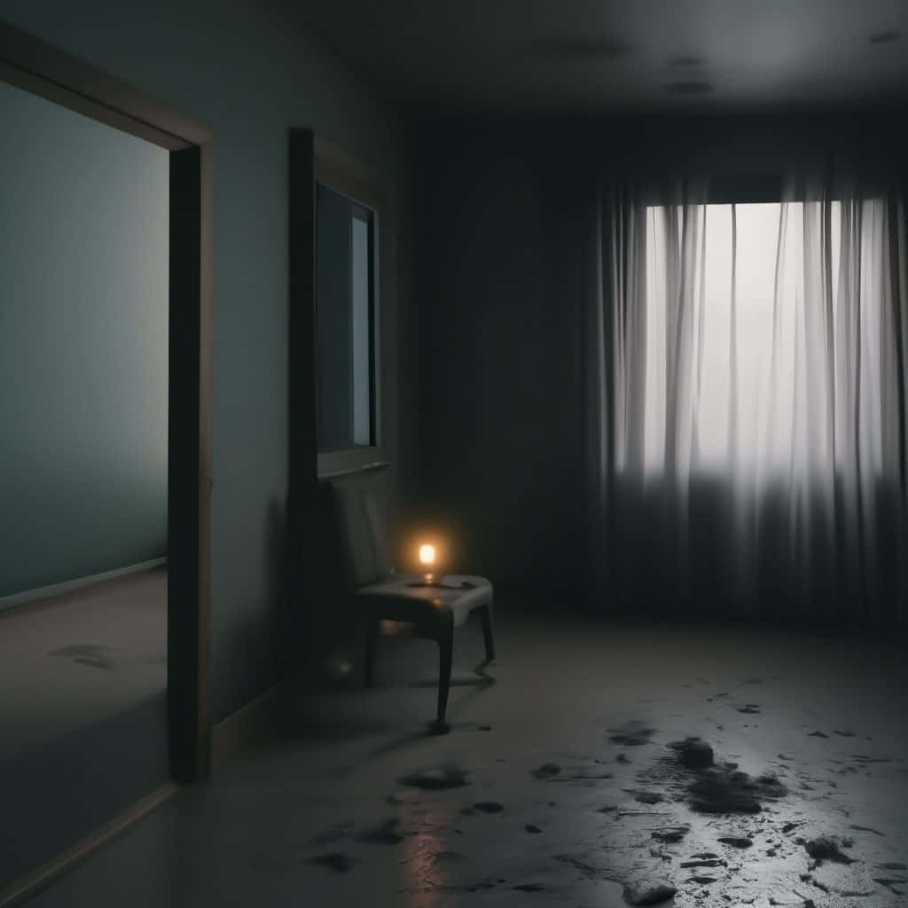 Dreamcore, dimly lit room, candle, SD Desktop Wallpaper
