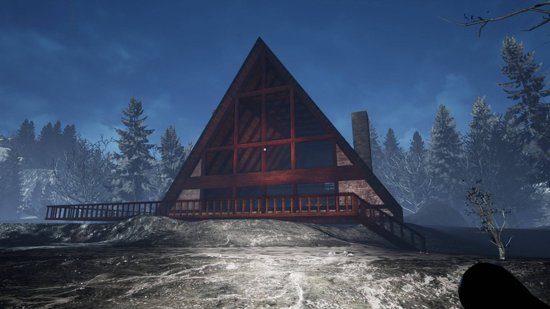 Dreamcore, triangle house, A-frame cabin, Full HD Desktop Wallpaper
