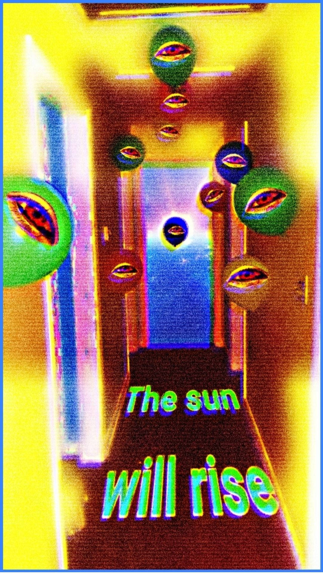 Dreamcore, eyeballs, glowing text, Full HD Phone Wallpaper