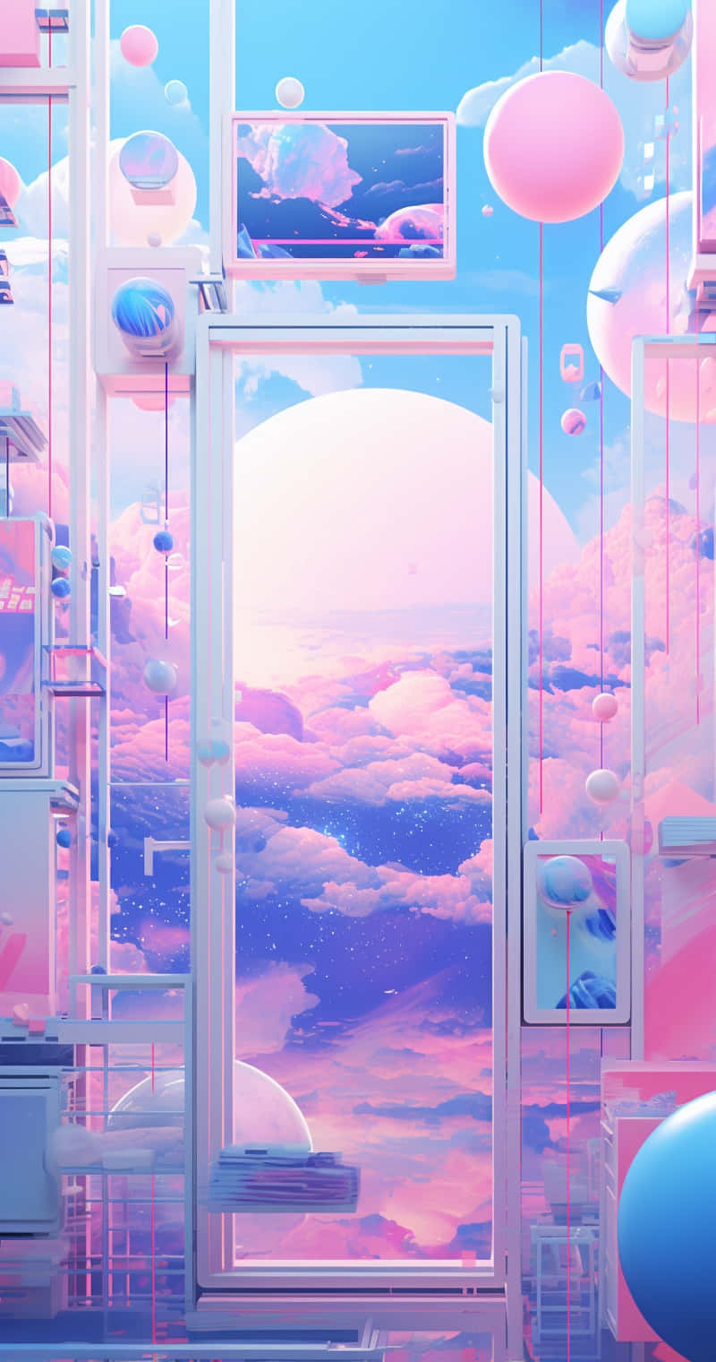 Dreamcore, pink, blue, HD Phone Wallpaper