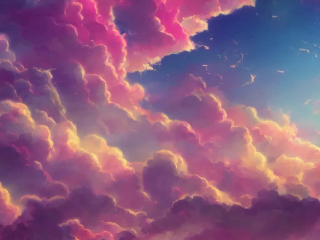 Dreamcore, pink purple, gold, SD Desktop Wallpaper