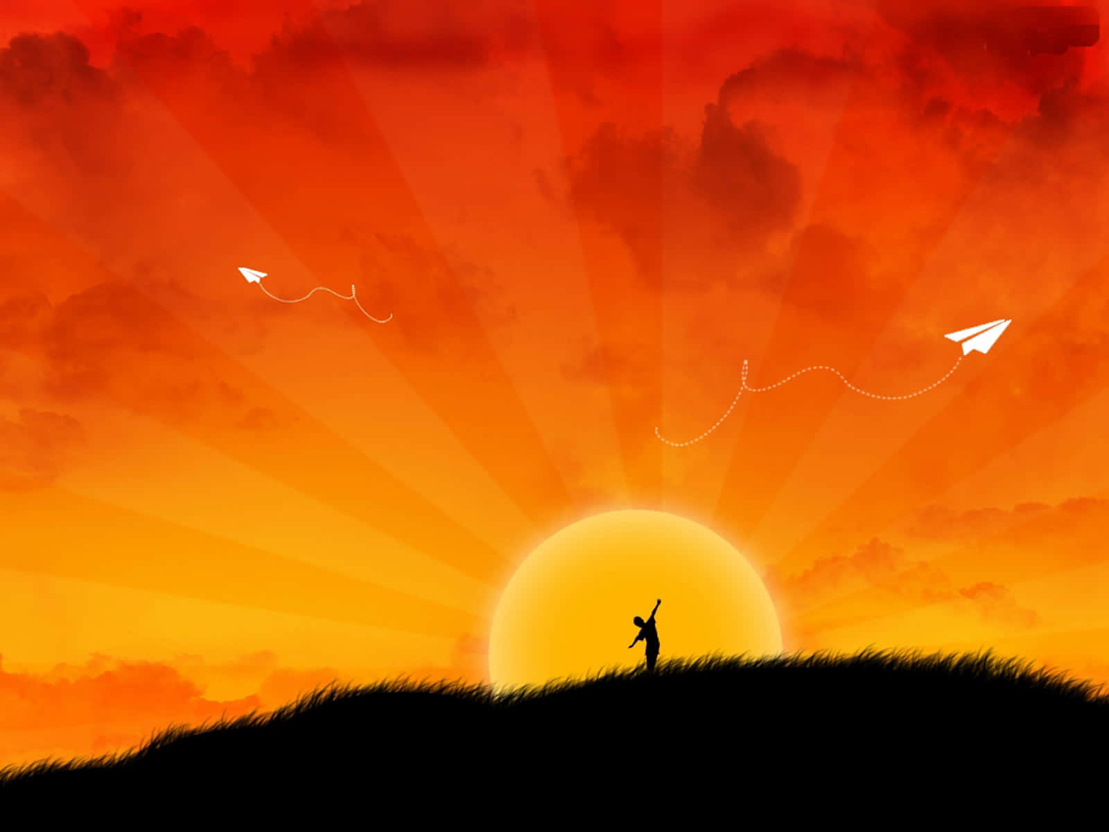 Dreamweaver, sunset, grassy hill, HD Desktop Wallpaper