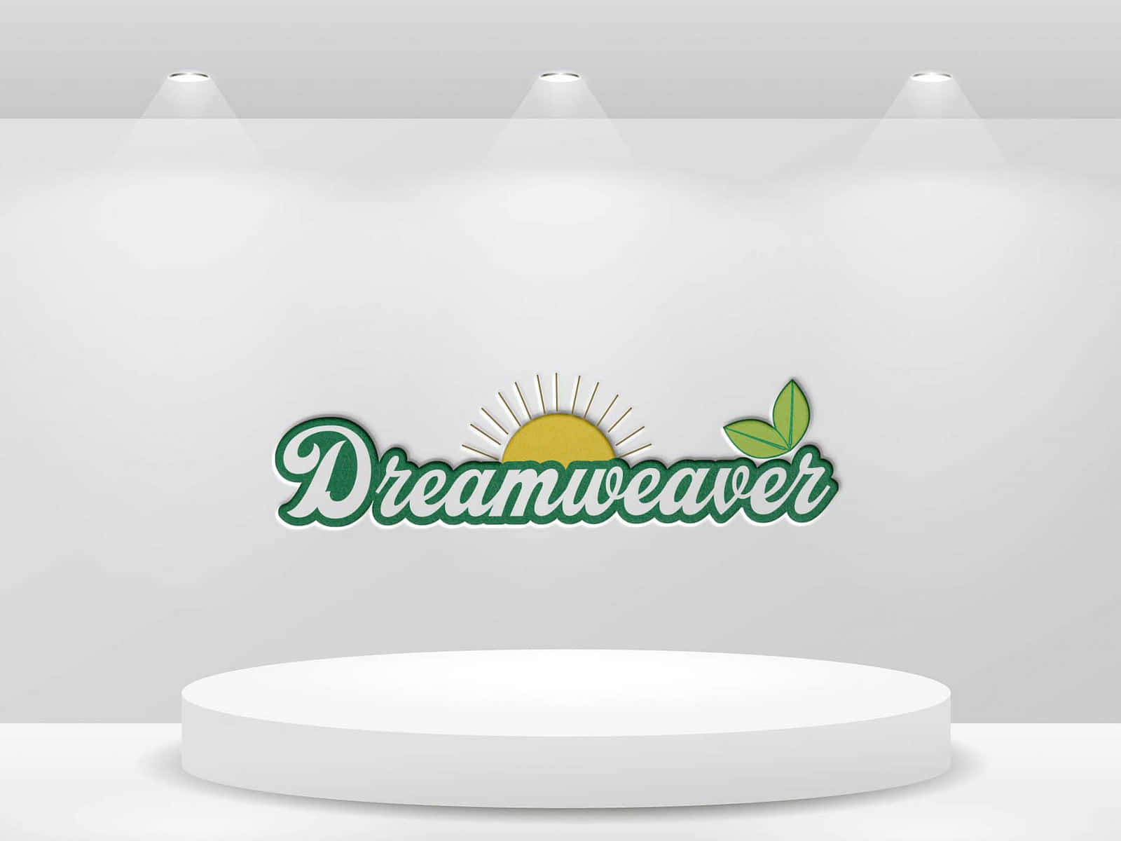 Dreamweaver, white circular pedestal, wall, HD Desktop Wallpaper