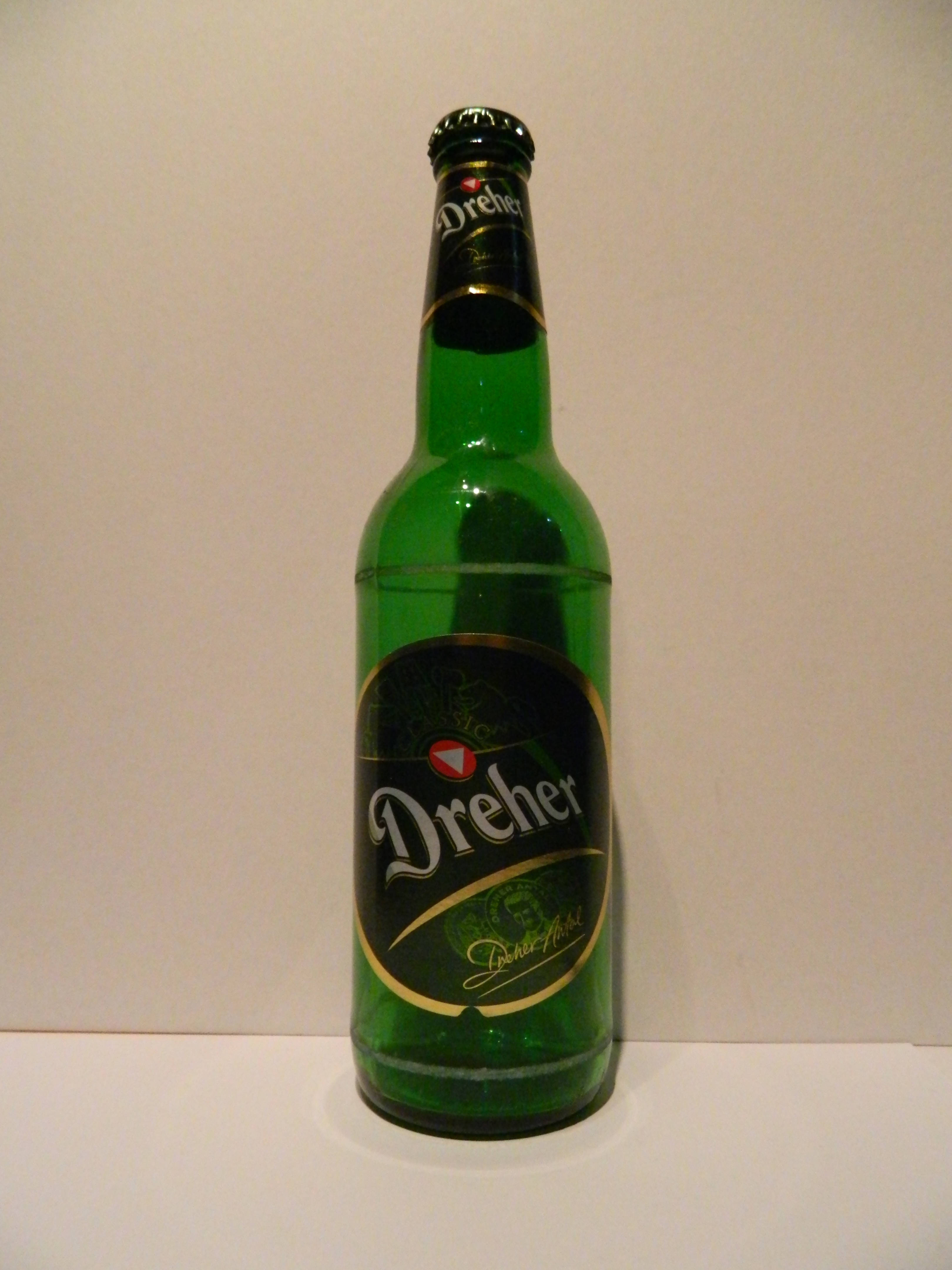 Dreher, beer bottle, tall green glass, 4K Phone Wallpaper