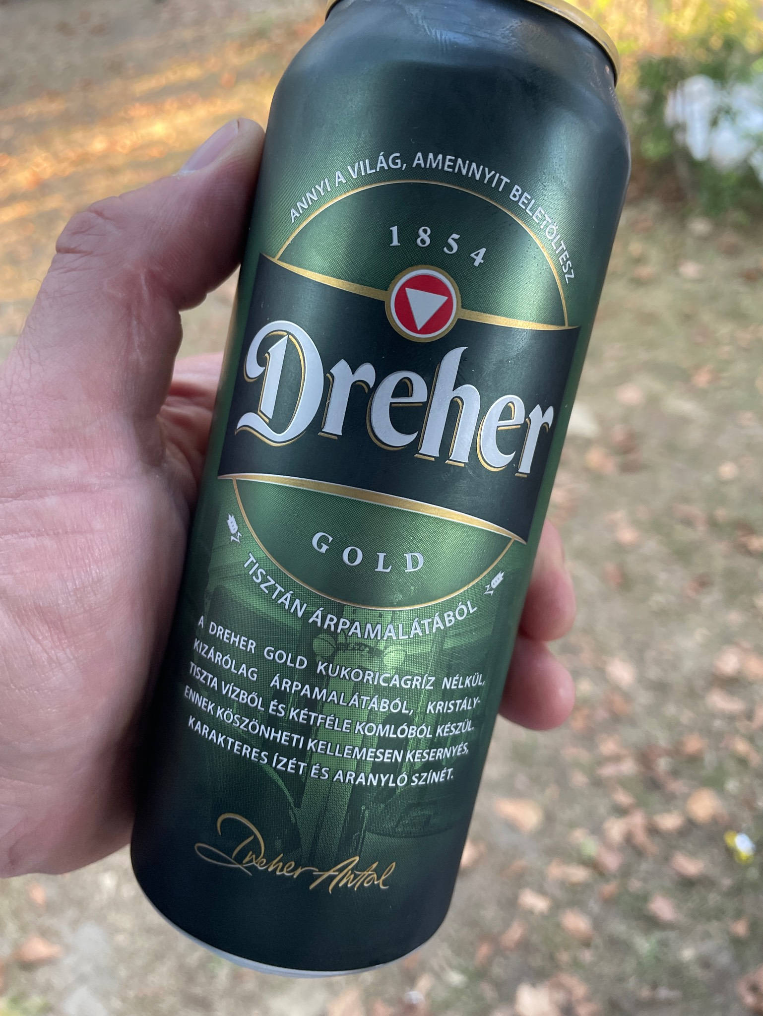 Dreher Gold, green beer can, gold trim, Full HD Phone Wallpaper