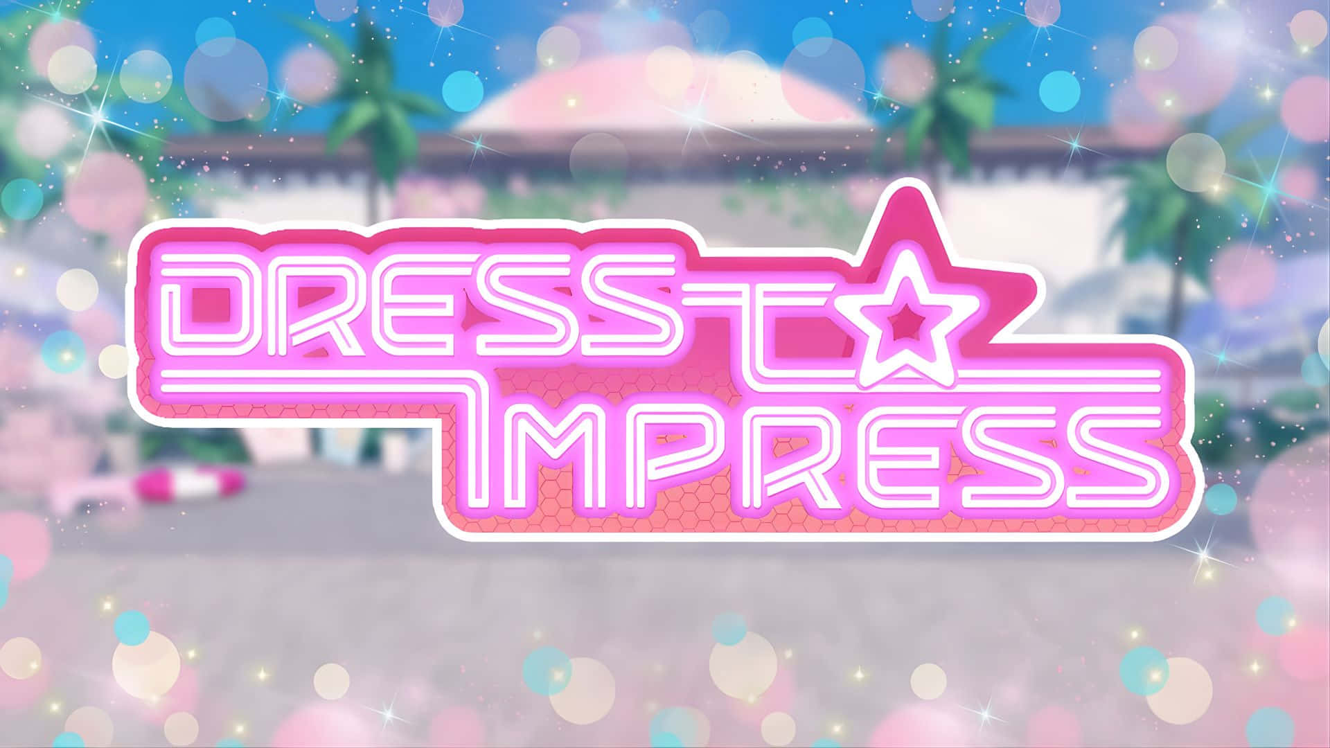 DRESS TO IMPRESS, pink neon sign, star, Full HD Desktop Wallpaper