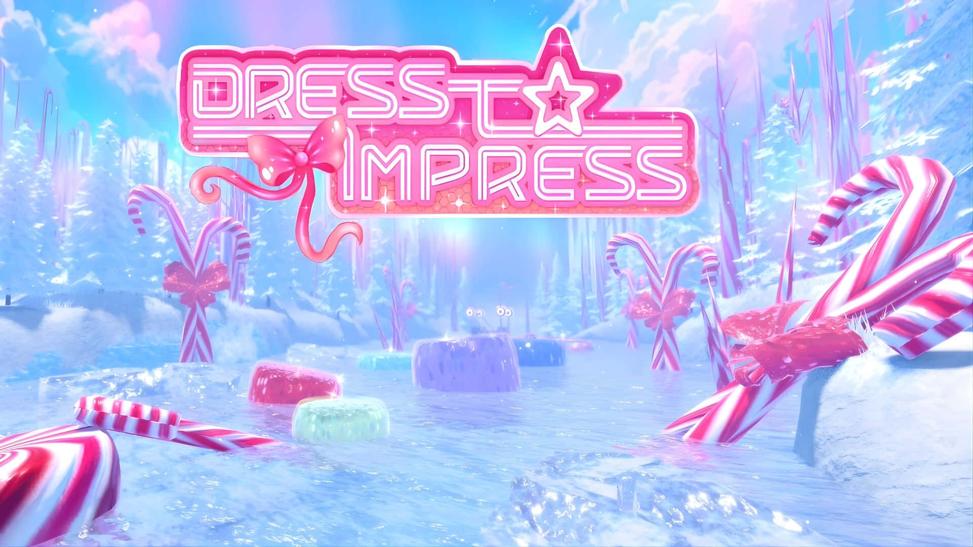 Dress to Impress, neon pink, candy cane, Full HD Desktop Wallpaper