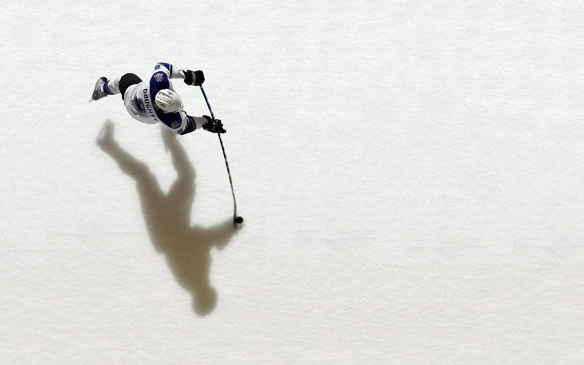 Drew Doughty, white and blue gear, bright white rink, Full HD Desktop Wallpaper