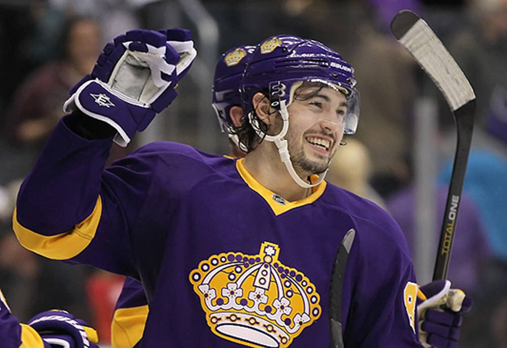 Drew Doughty, vintage jersey, purple and gold uniform, SD Desktop Wallpaper