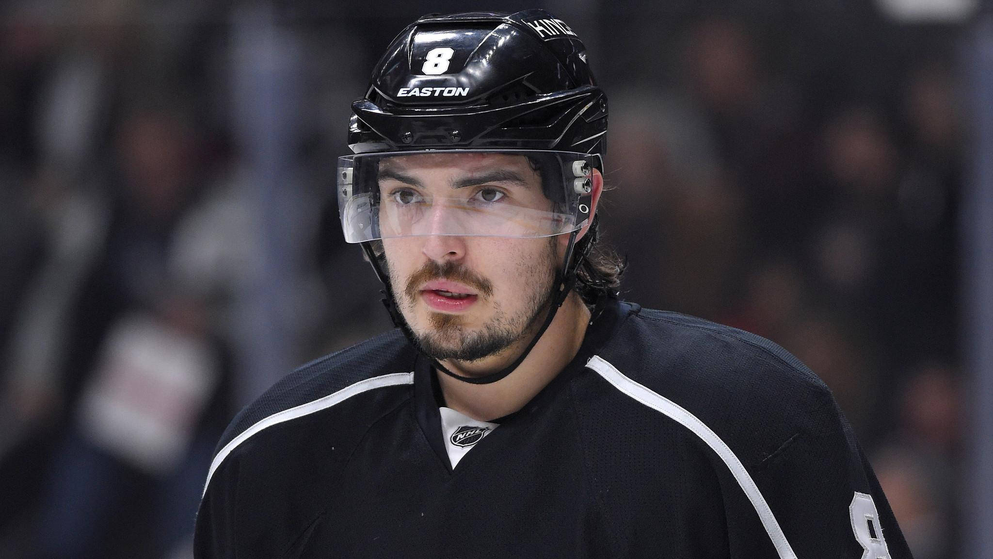 Drew Doughty, number 8, black helmet, Full HD Desktop Wallpaper
