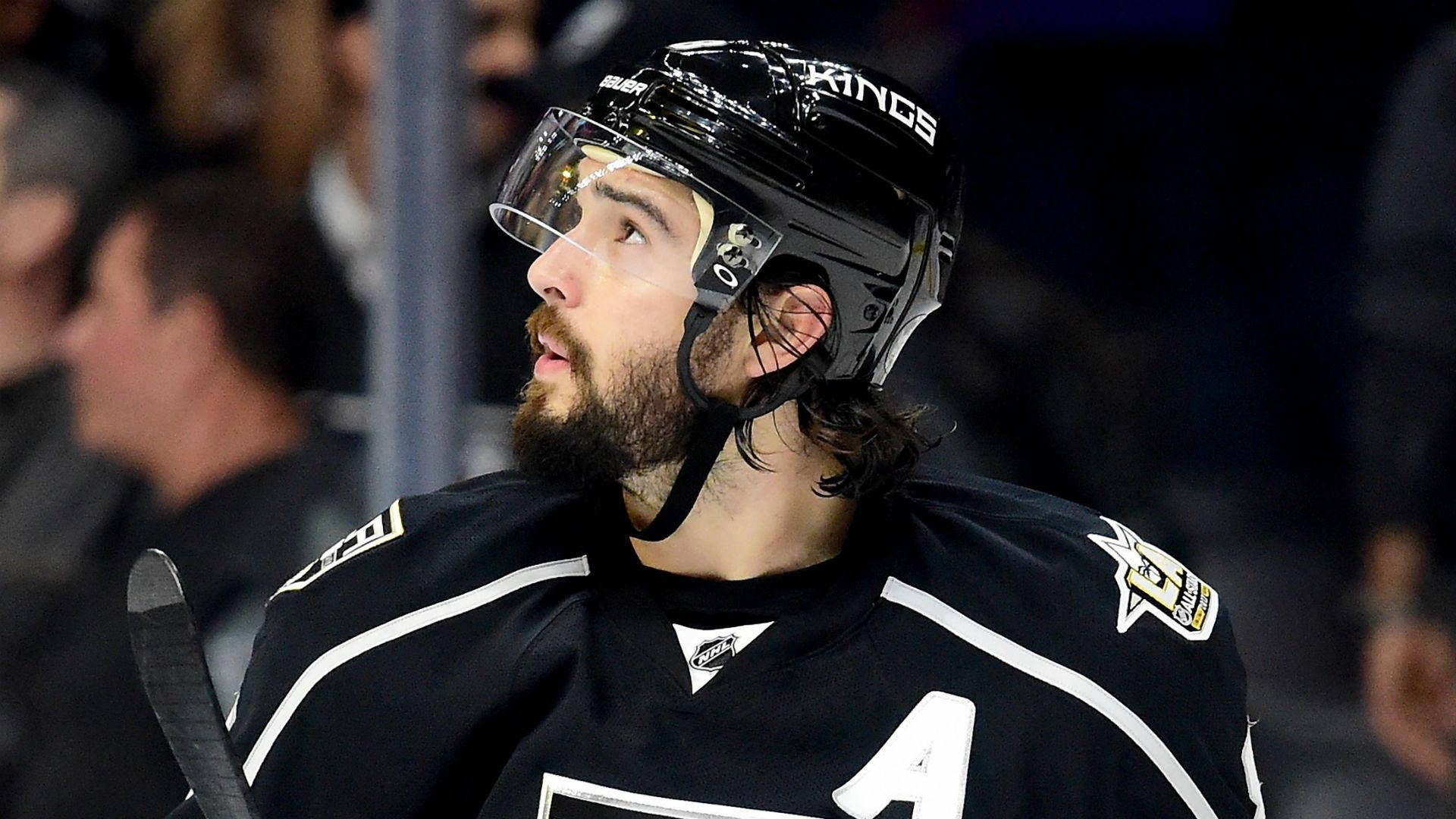 Drew Doughty, black Kings jersey, number 4, Full HD Desktop Wallpaper