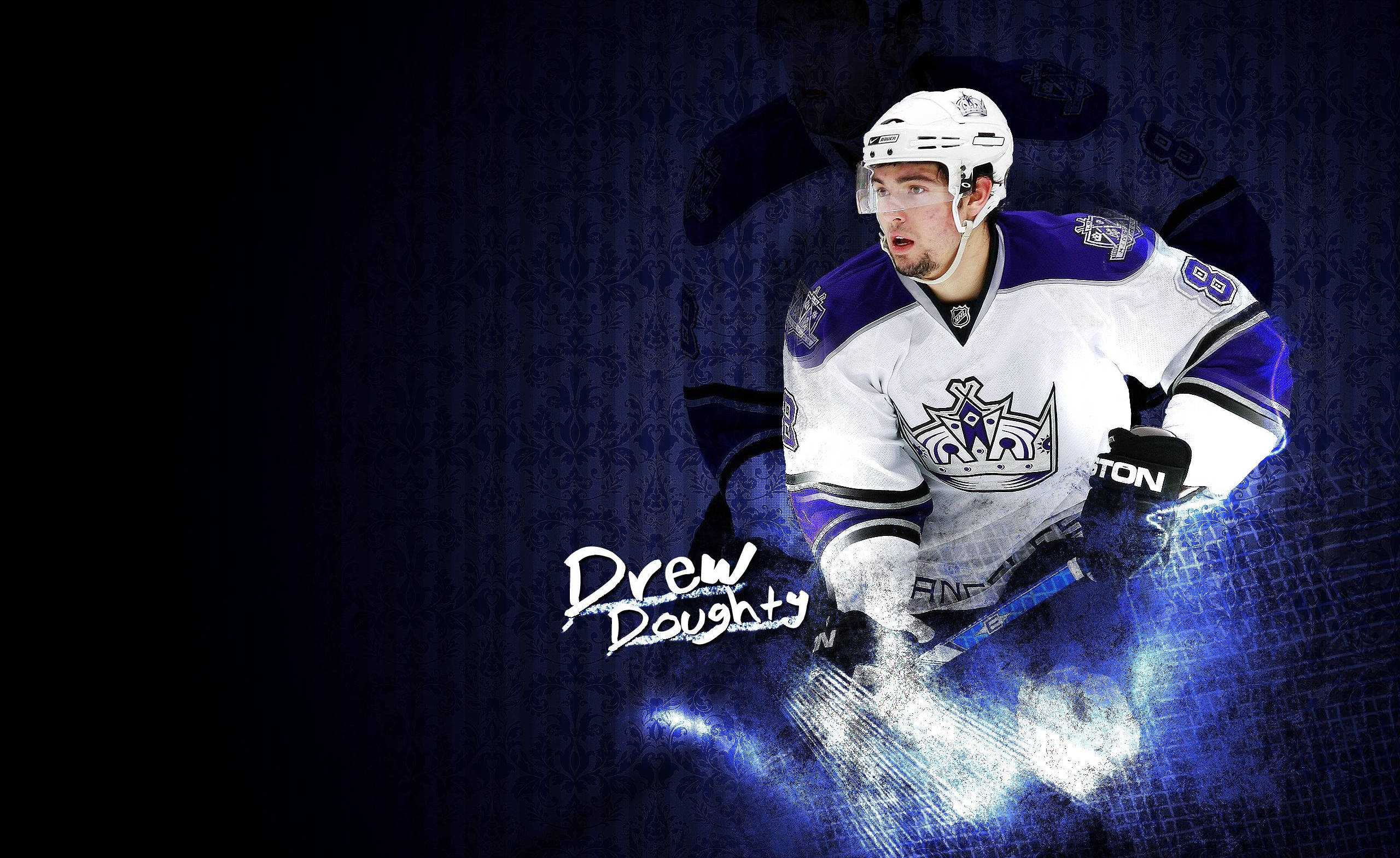 Drew Doughty, white jersey, purple Kings jersey, 2K Desktop Wallpaper
