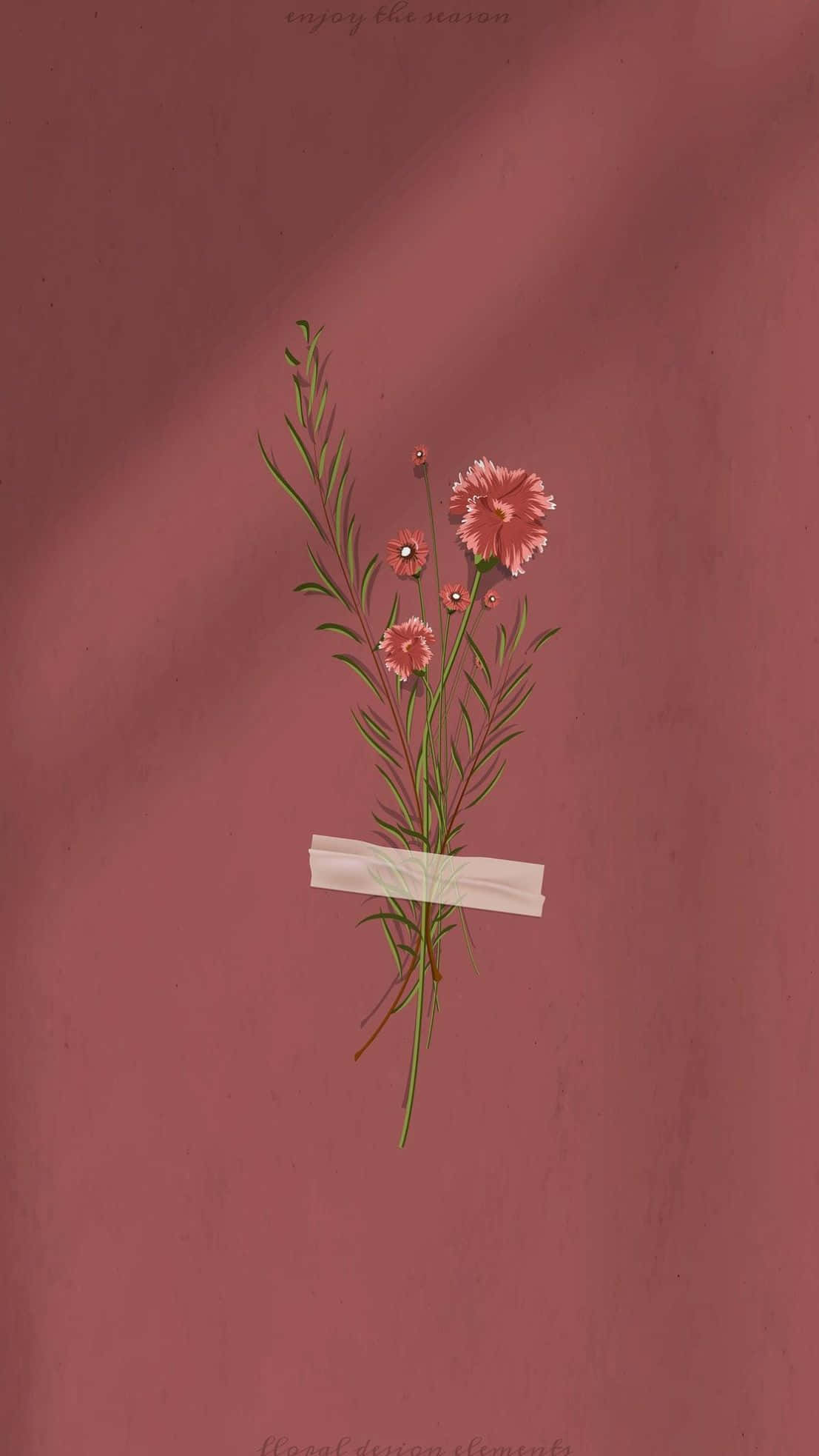 dried flowers, pink flowers, green stems, Full HD Phone Wallpaper
