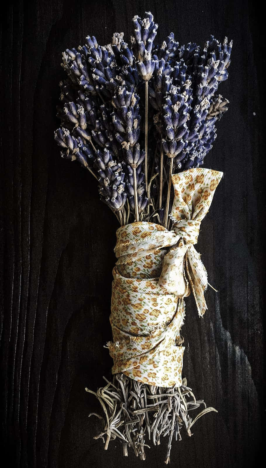 dried flowers, lavender, patterned fabric, HD Phone Wallpaper