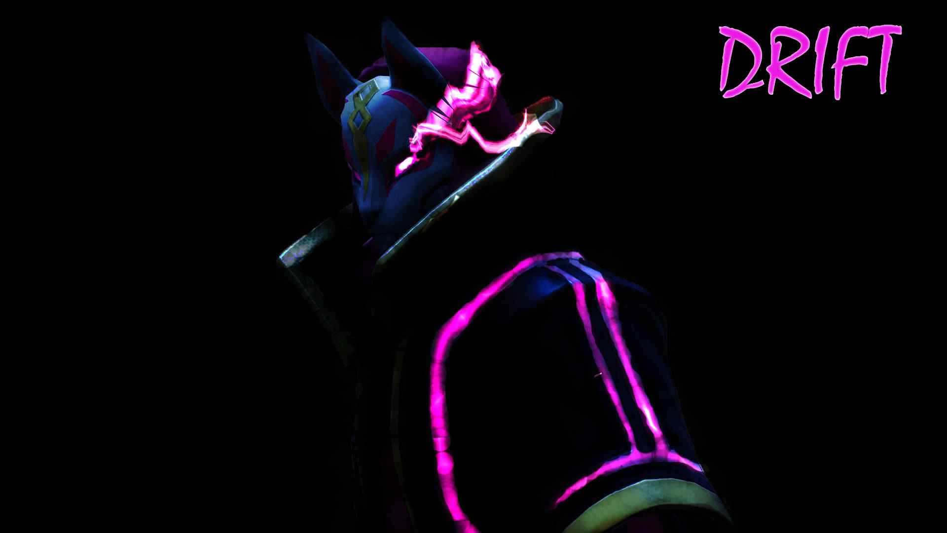 Drift Fortnite, neon art, glowing pink accents, Full HD Desktop Wallpaper