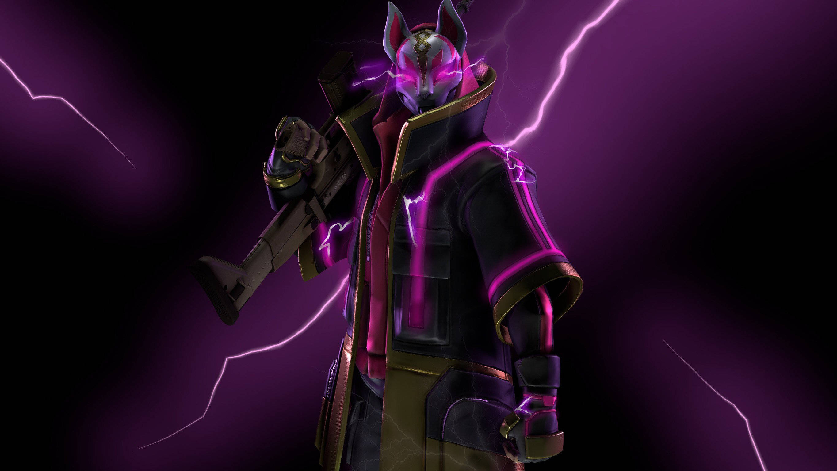 Drift Fortnite, fox ears, rifle, 2K Desktop Wallpaper