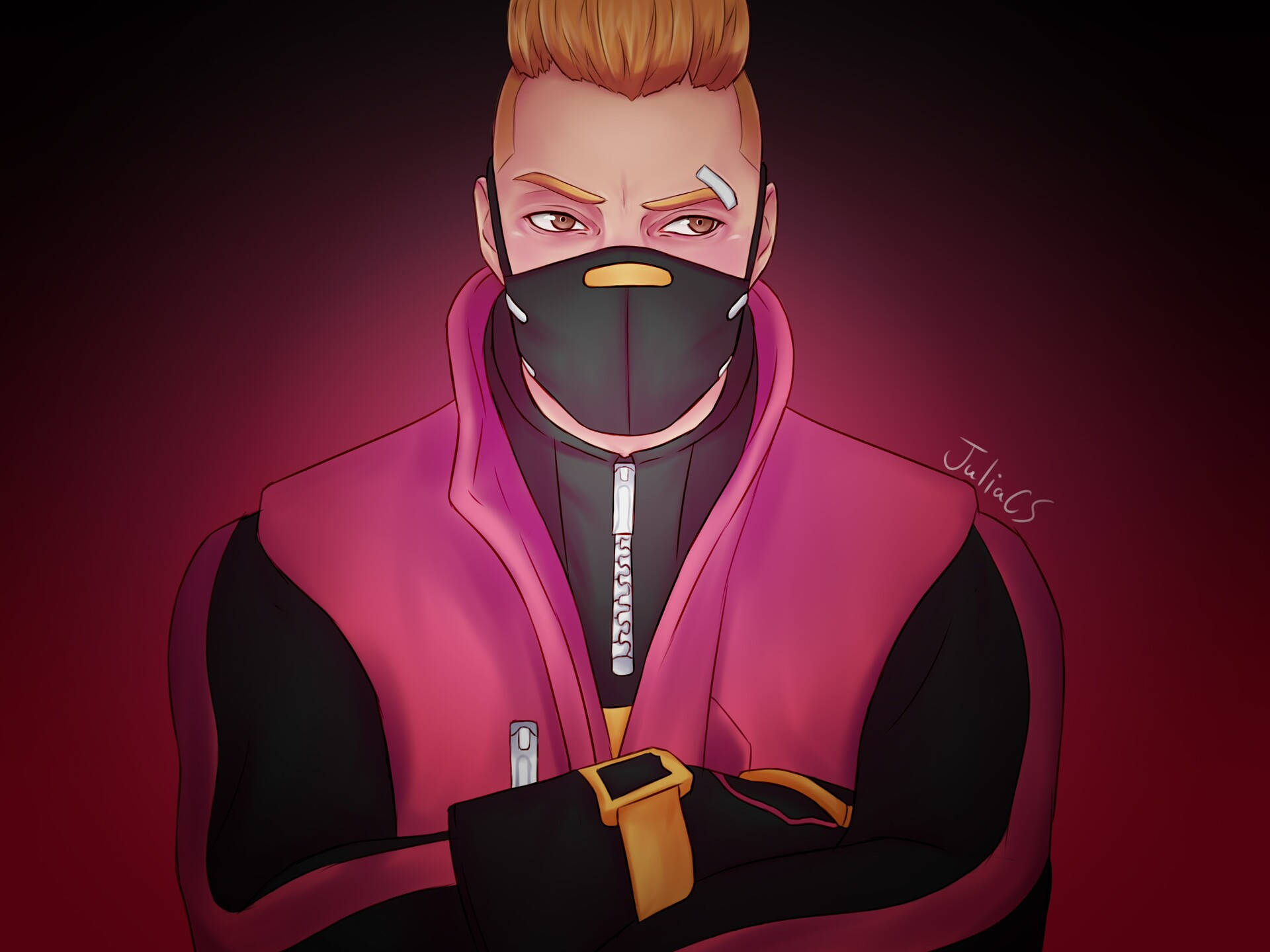 Drift Fortnite, anime character, black mask, Full HD Desktop Wallpaper