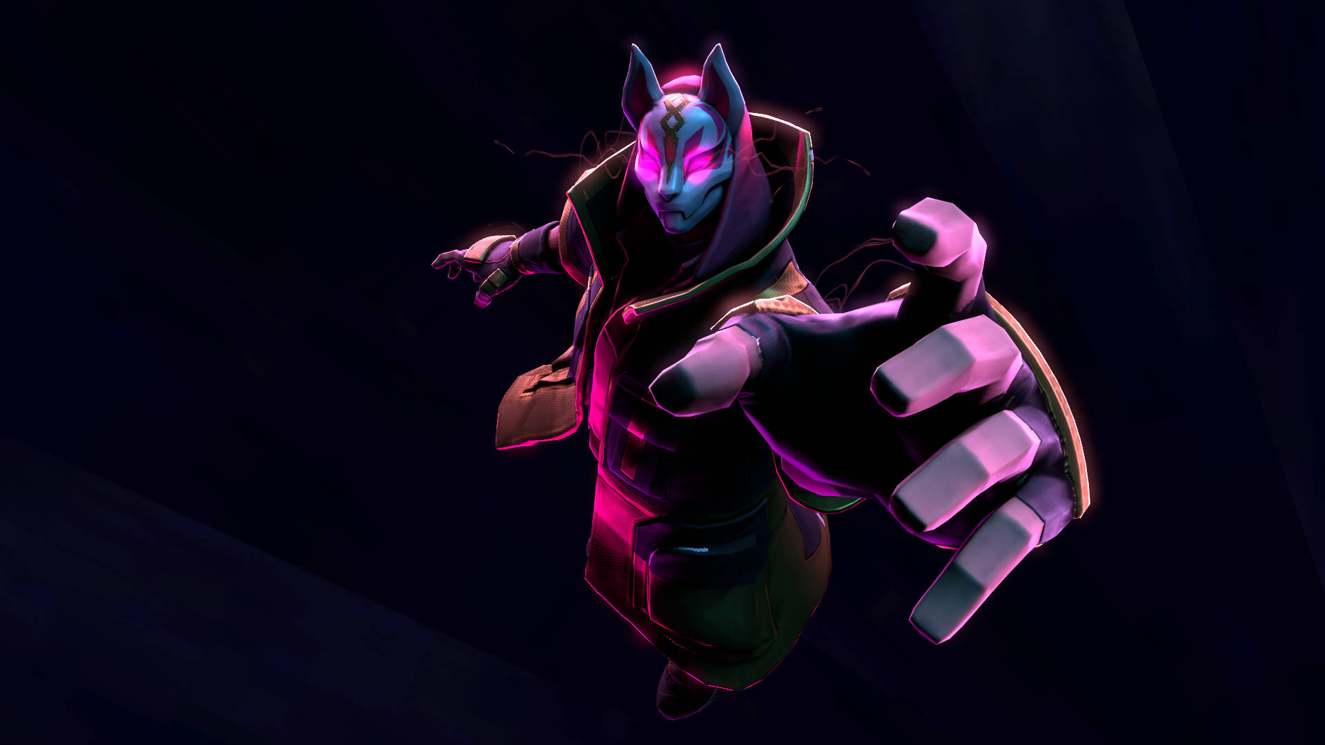 Drift Fortnite, legendary outfit, glowing purple, Full HD Desktop Wallpaper