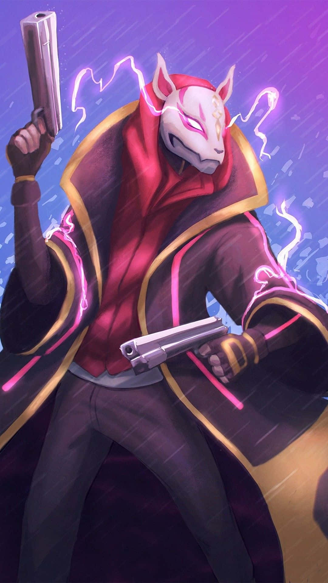 Fortnite, Drift, masked fox-like anime character, Full HD Phone Wallpaper
