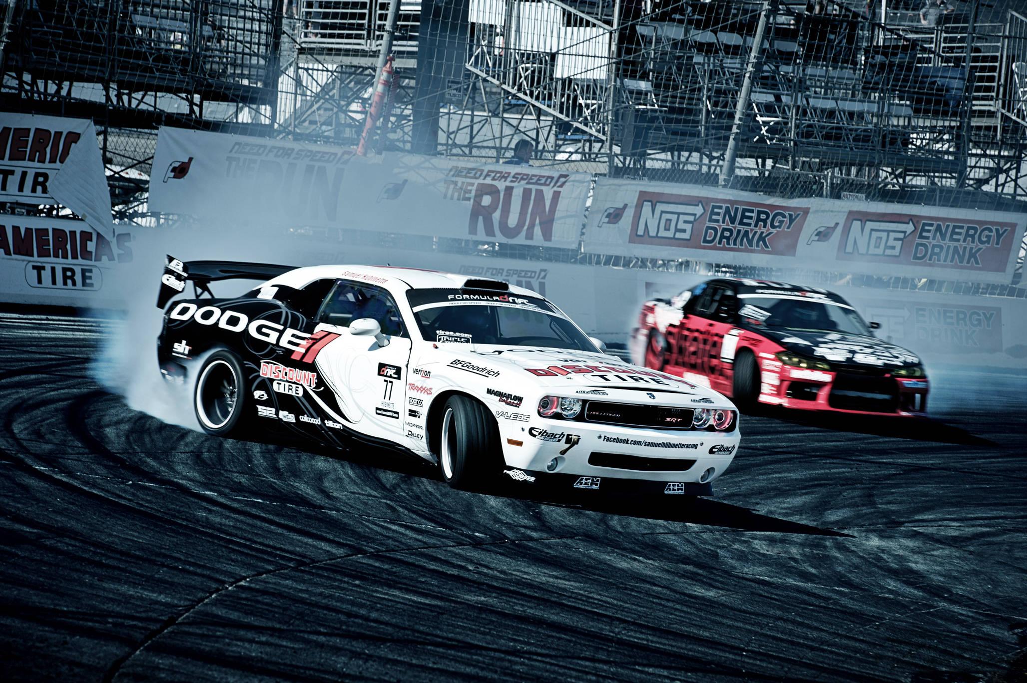 drifting, drift race cars, wet track, Full HD Desktop Wallpaper