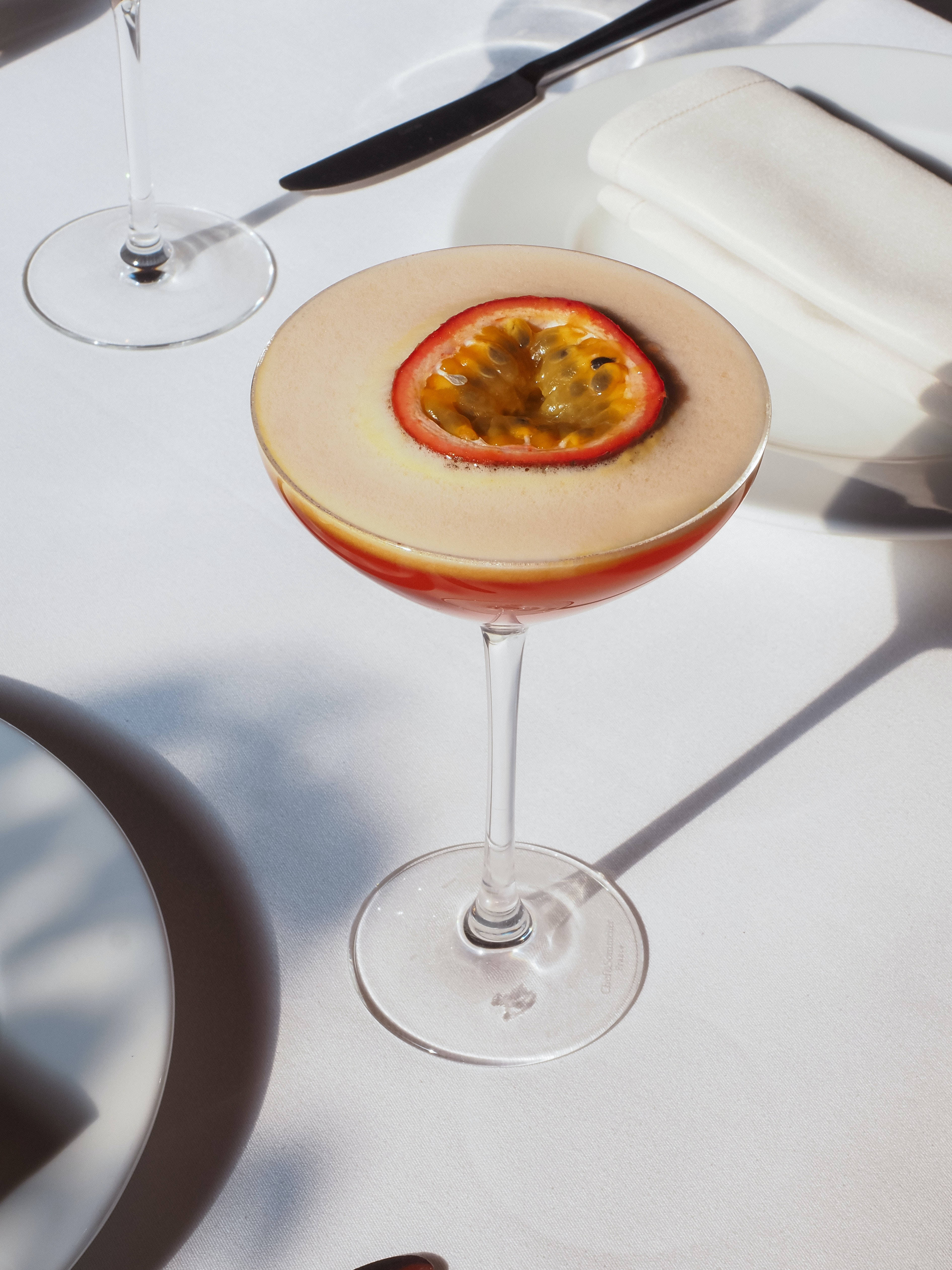 passion fruit martini, wine glass, coupe glass, 4K Phone Wallpaper